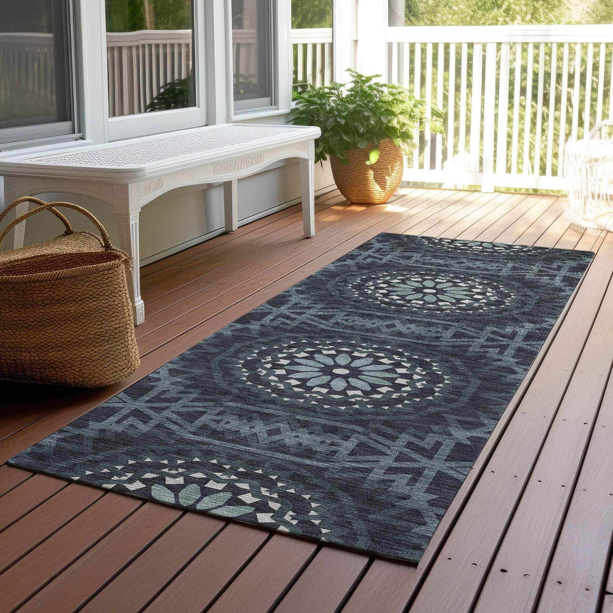 Machine Made ACN619 Charcoal Gray Rugs