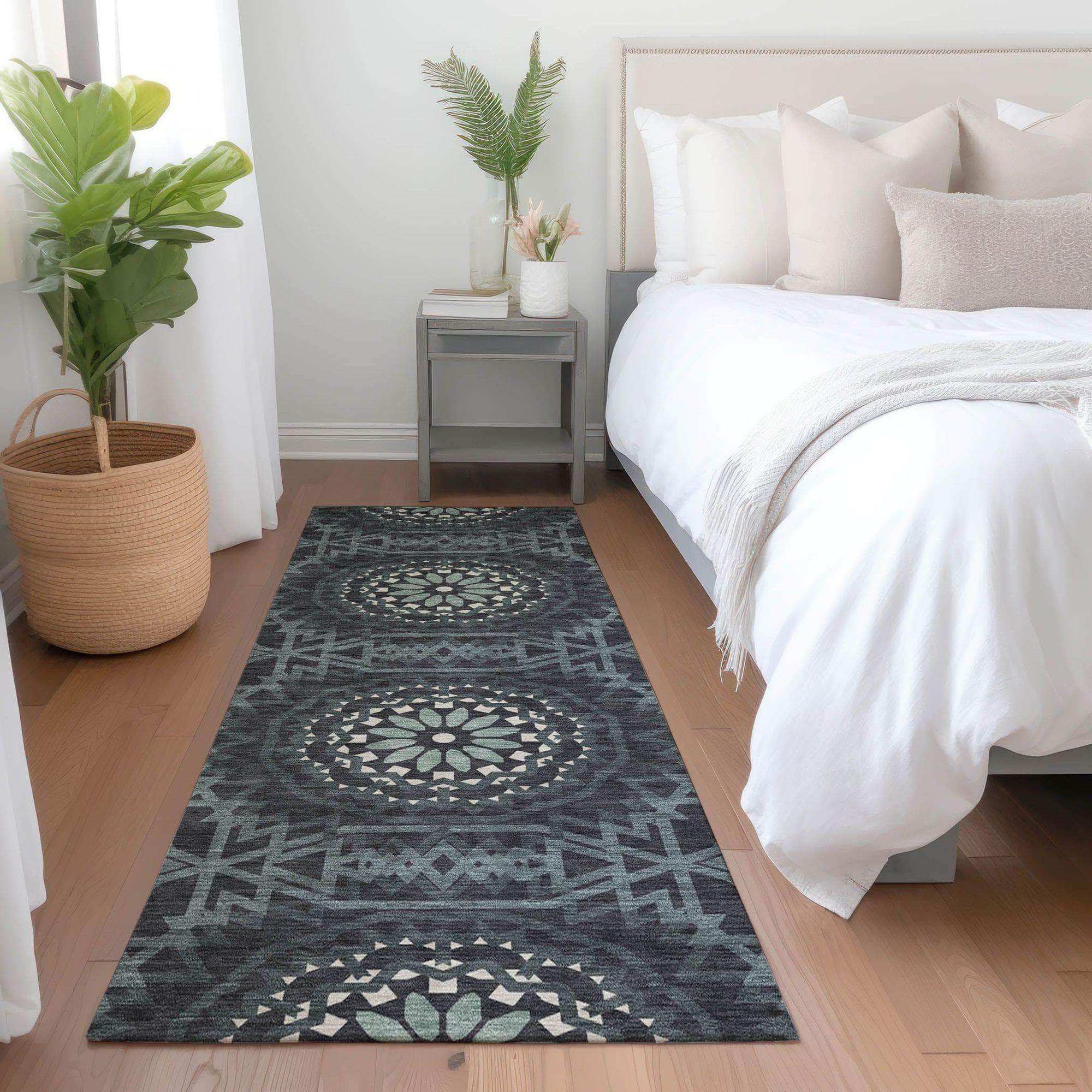 Machine Made ACN619 Charcoal Gray Rugs