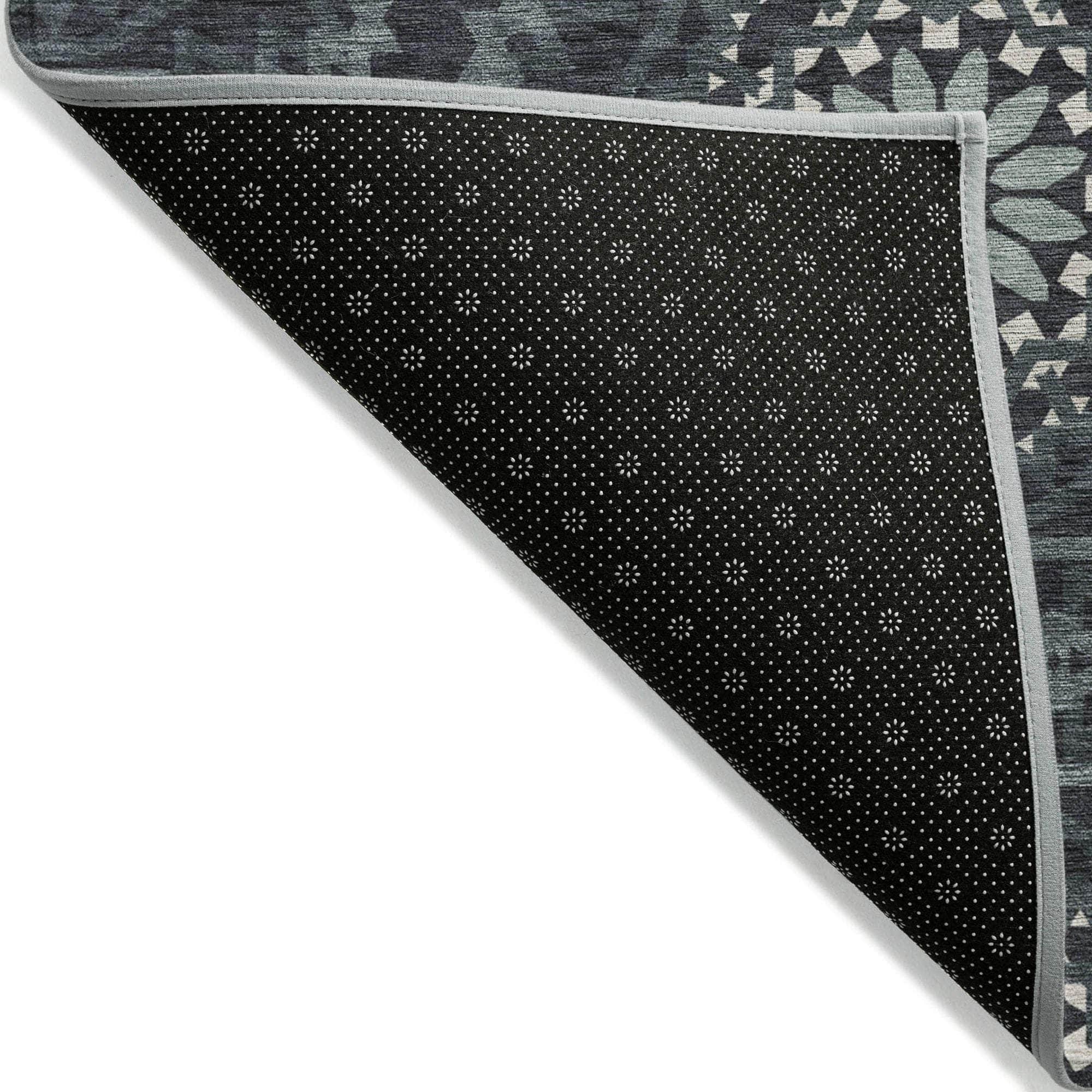 Machine Made ACN619 Charcoal Gray Rugs