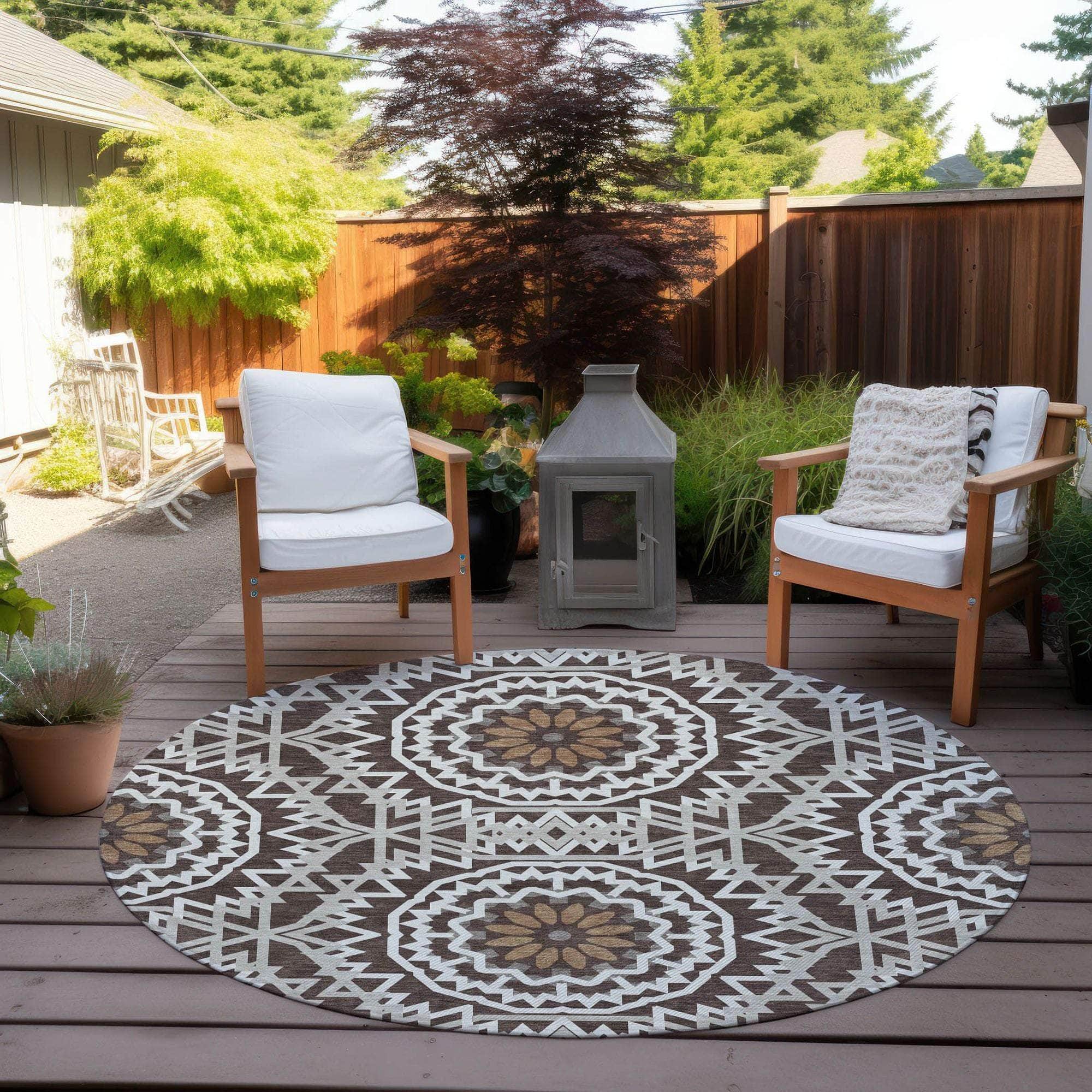 Machine Made ACN619 Chocolate Brown Rugs