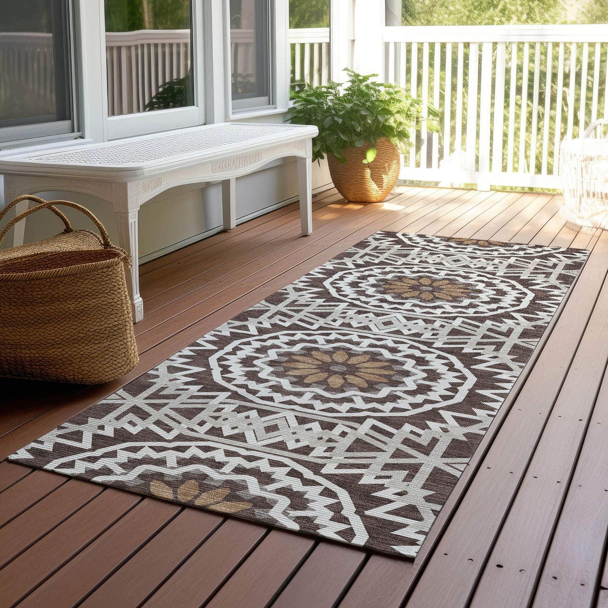 Machine Made ACN619 Chocolate Brown Rugs