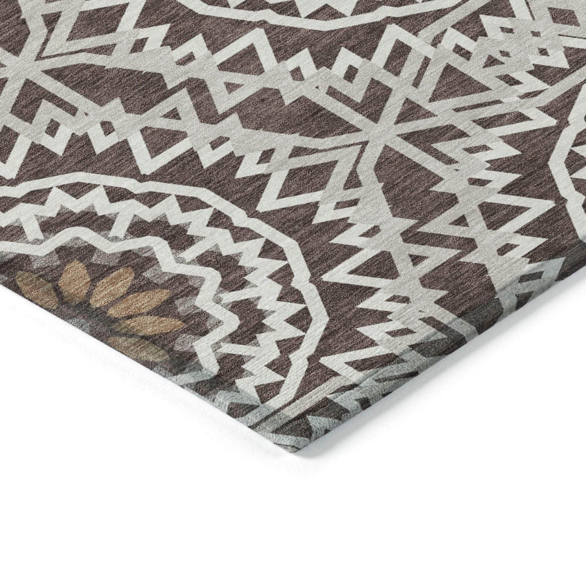 Machine Made ACN619 Chocolate Brown Rugs