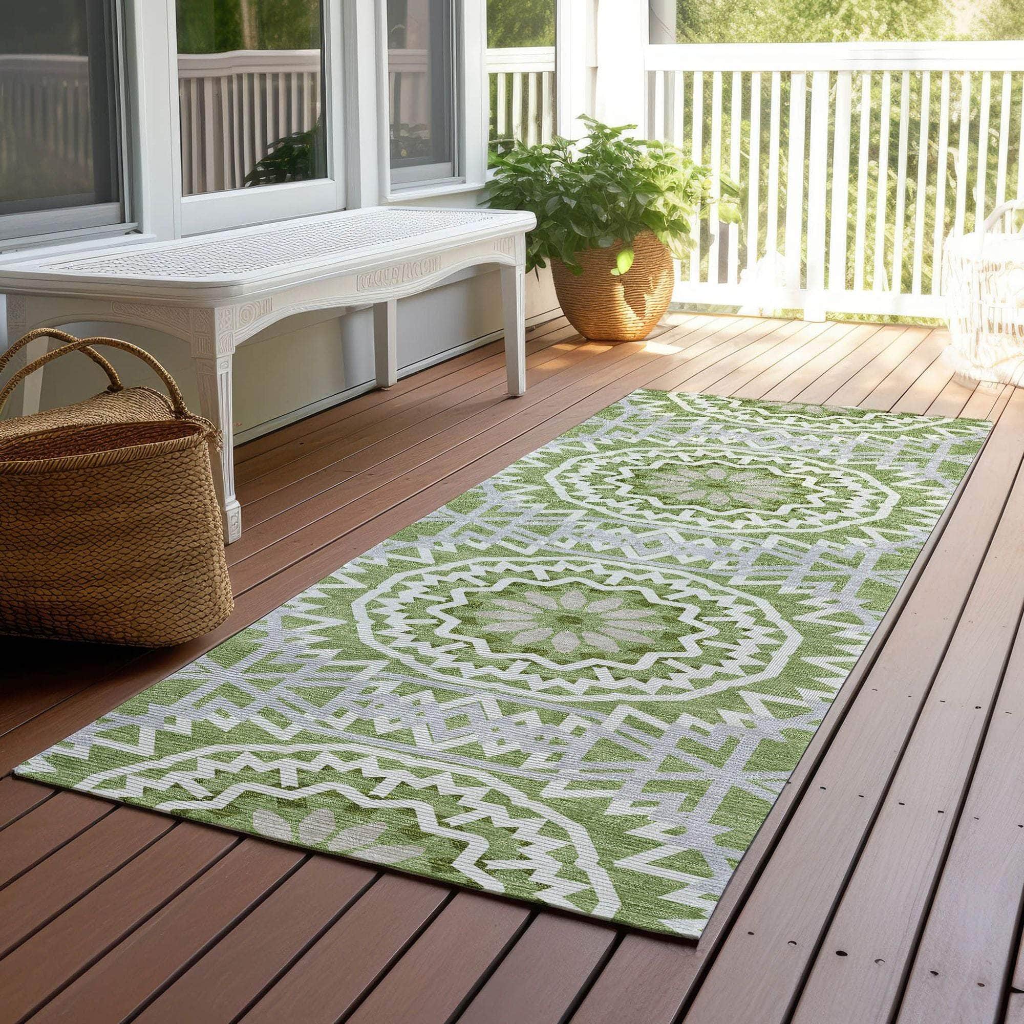 Machine Made ACN619 Green  Rugs