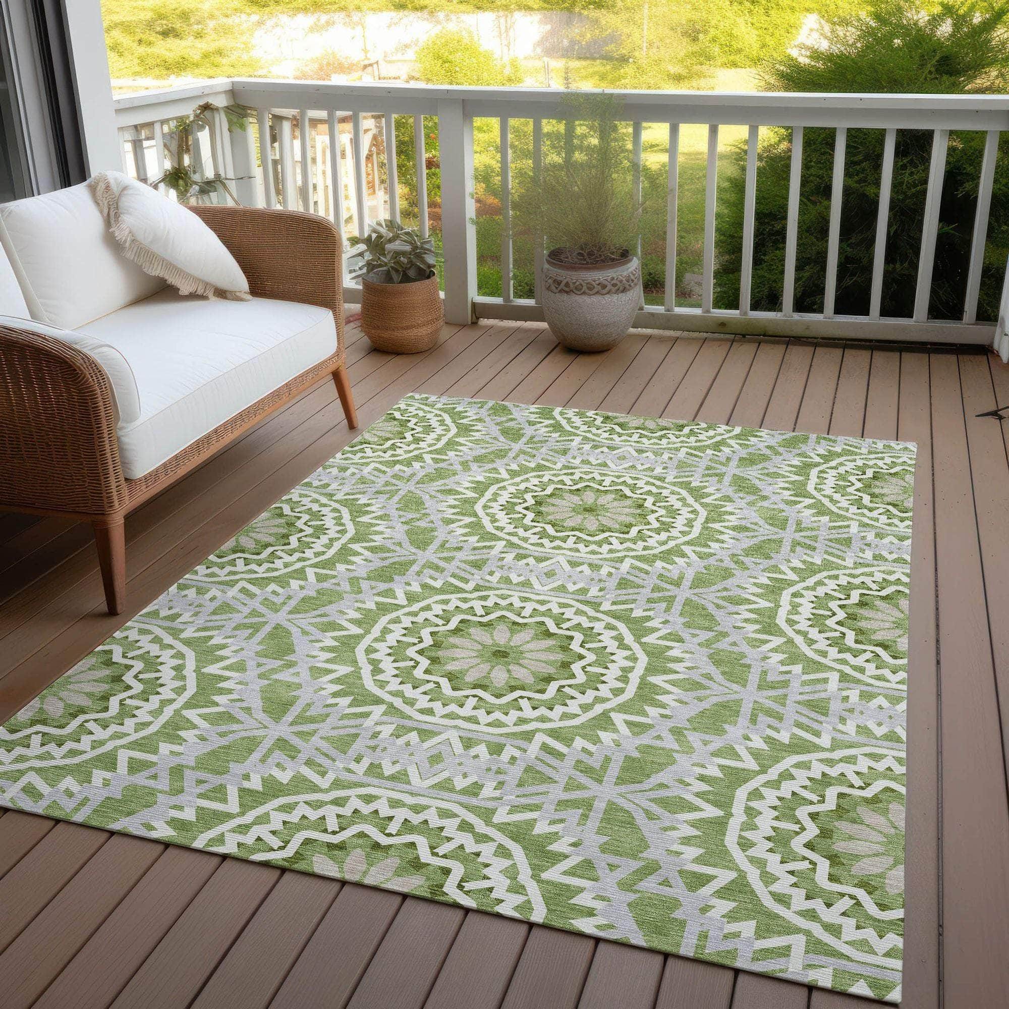 Machine Made ACN619 Green  Rugs