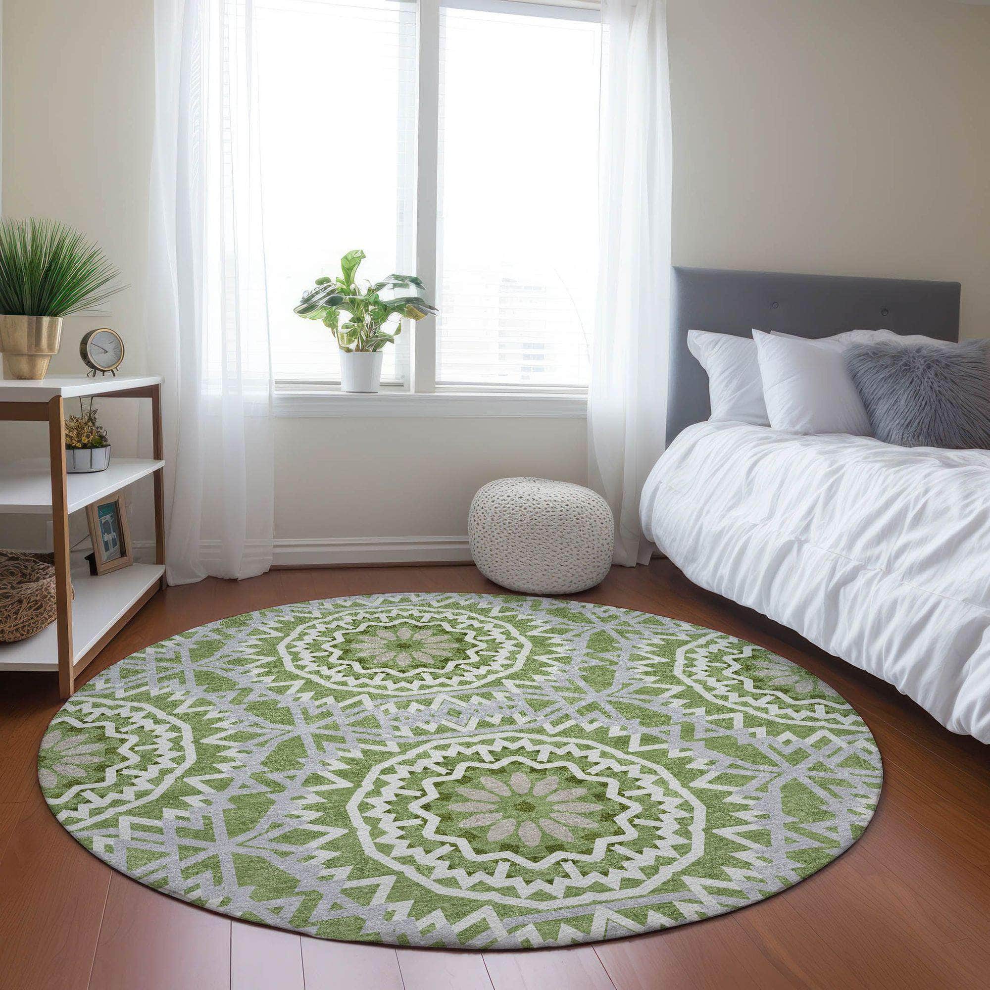 Machine Made ACN619 Green  Rugs