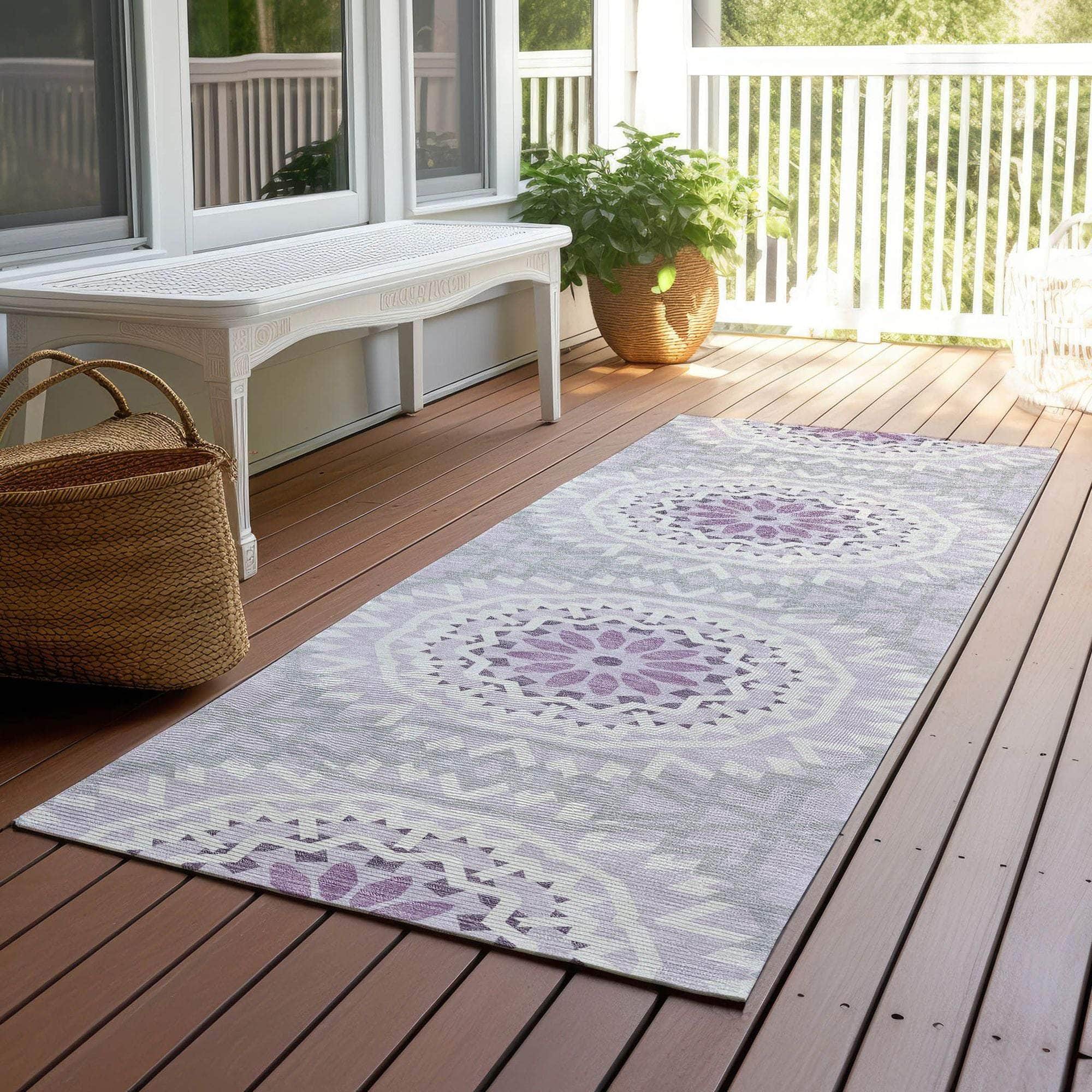 Machine Made ACN619 Lilac Purple Rugs
