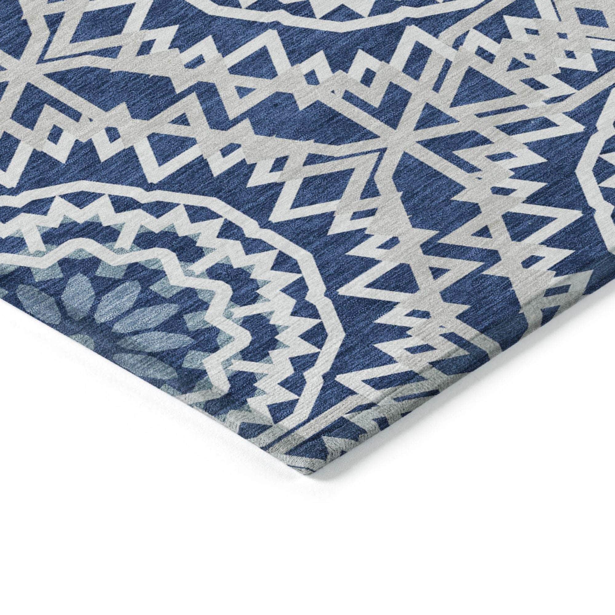 Machine Made ACN619 Navy Blue Rugs