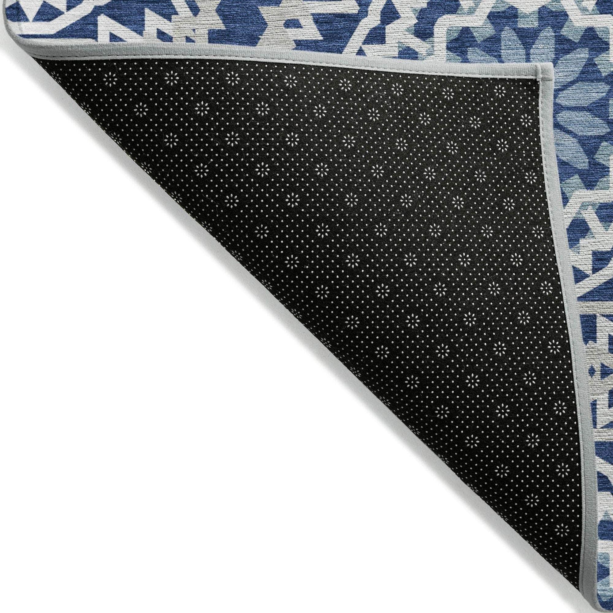 Machine Made ACN619 Navy Blue Rugs