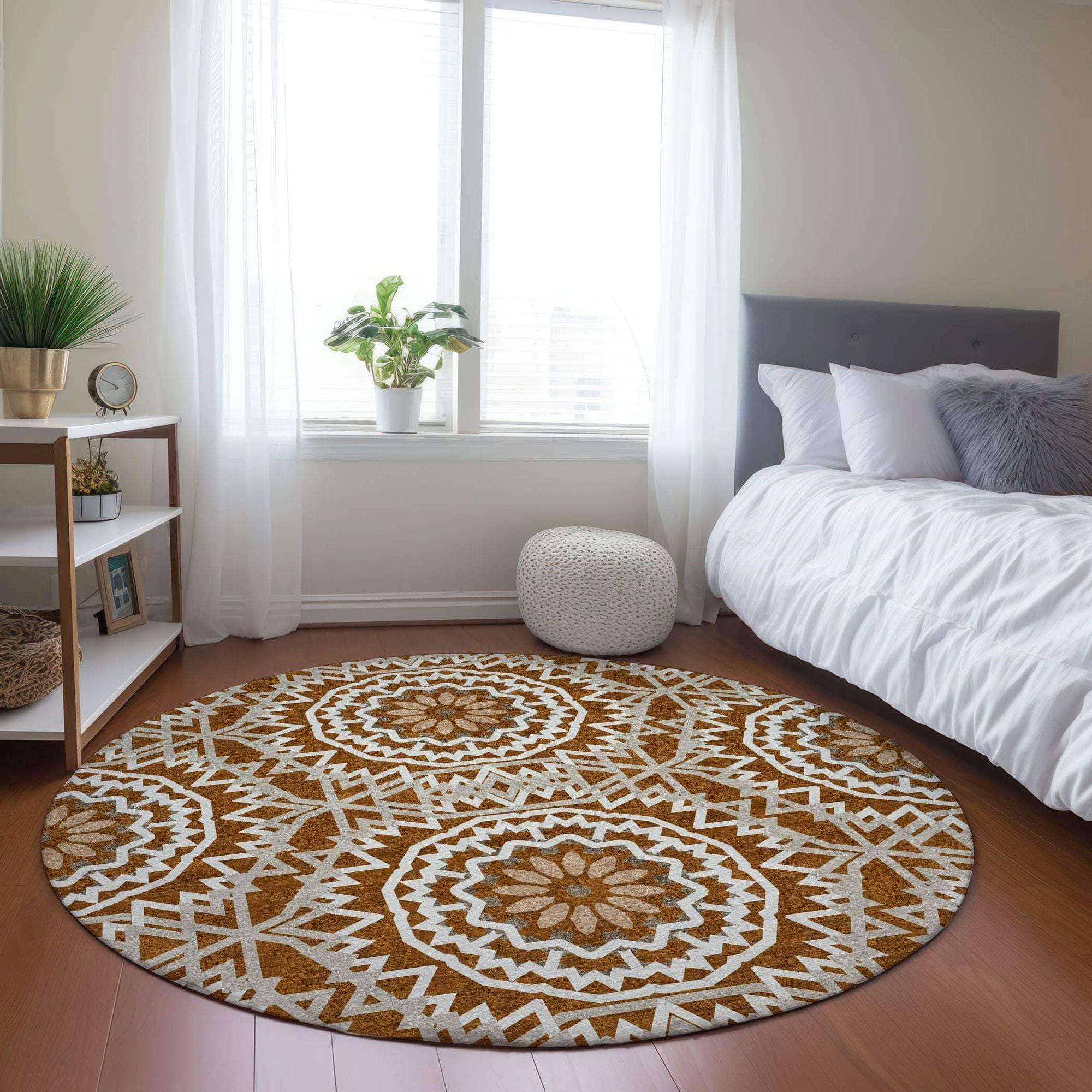 Machine Made ACN619 Paprika Orange Rugs