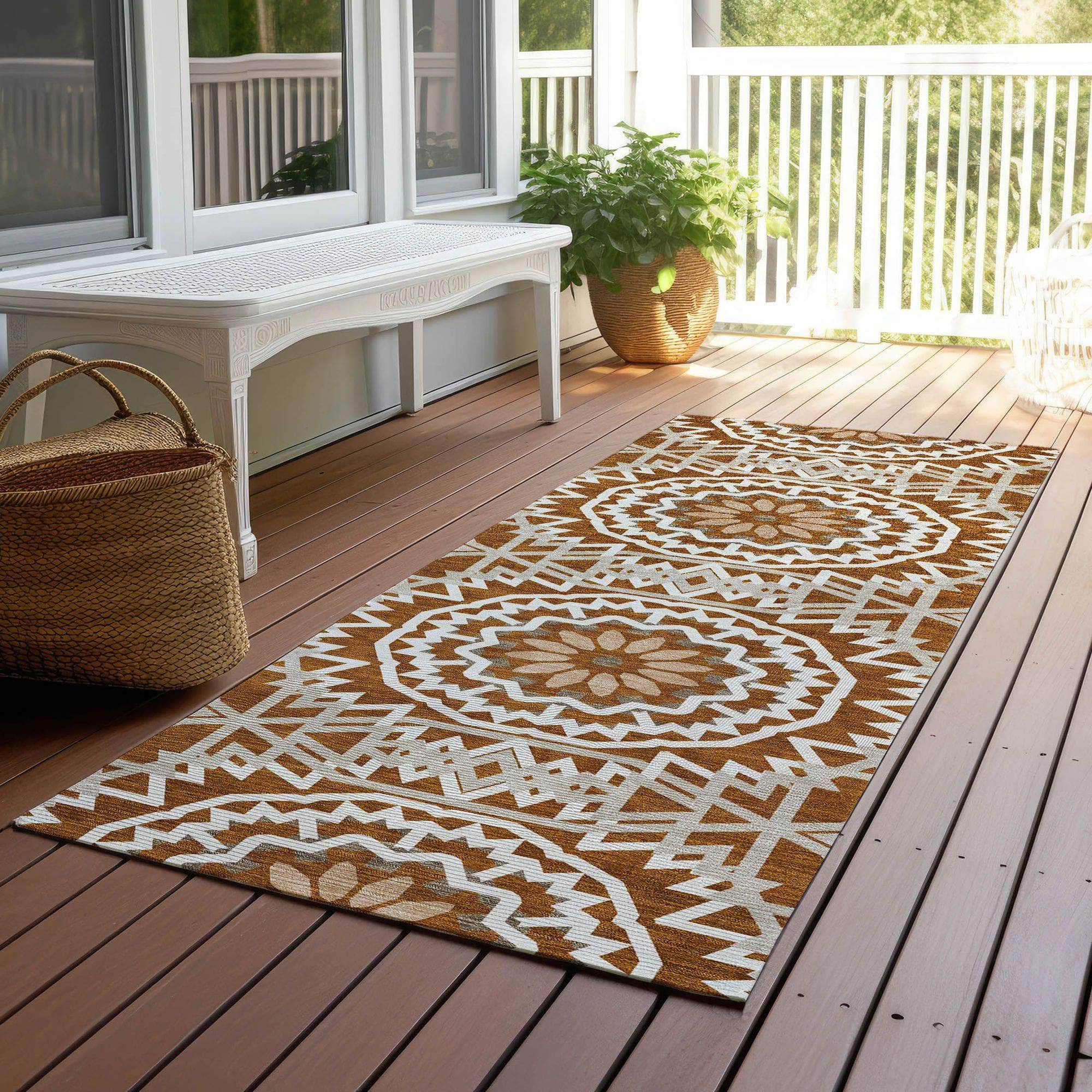Machine Made ACN619 Paprika Orange Rugs