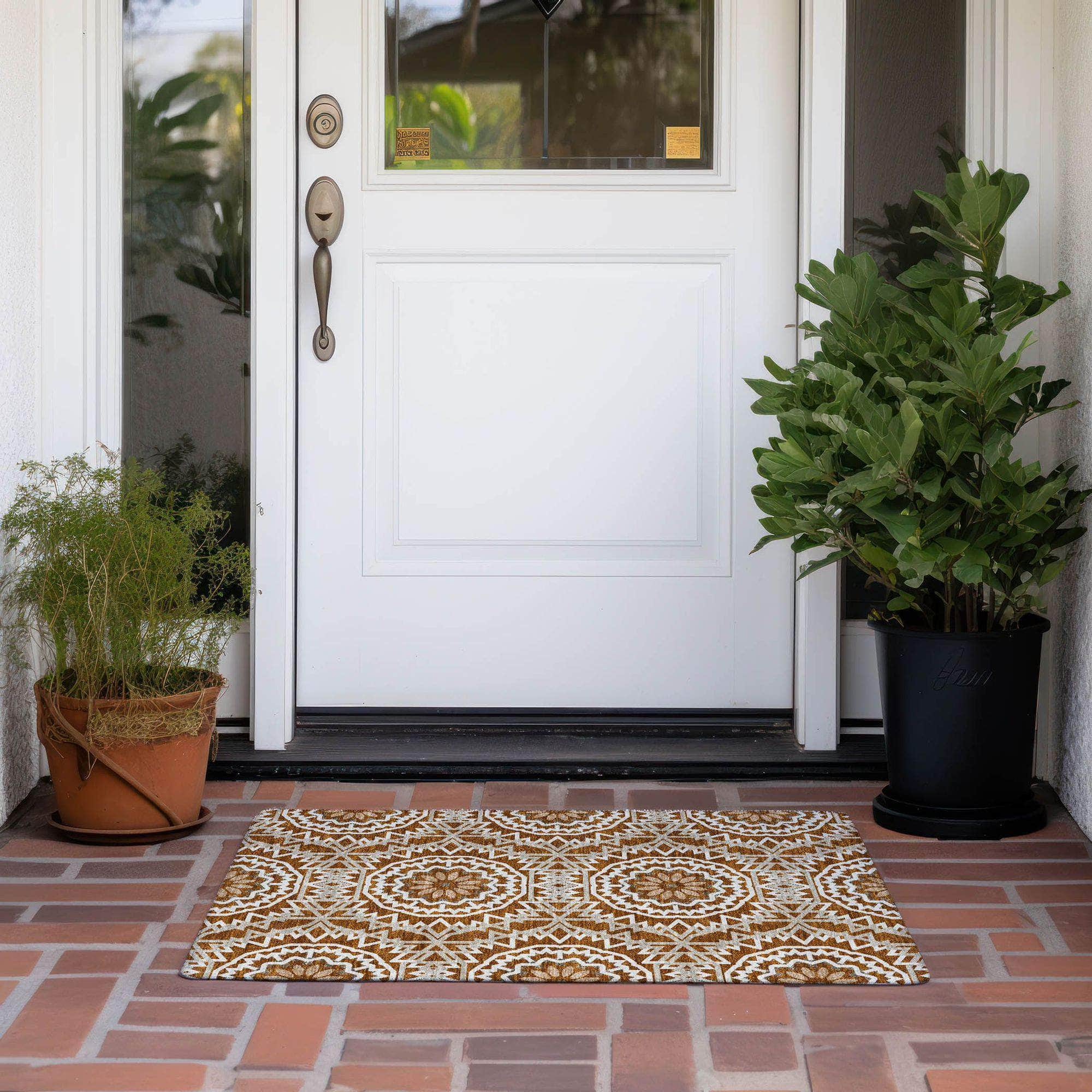 Machine Made ACN619 Paprika Orange Rugs