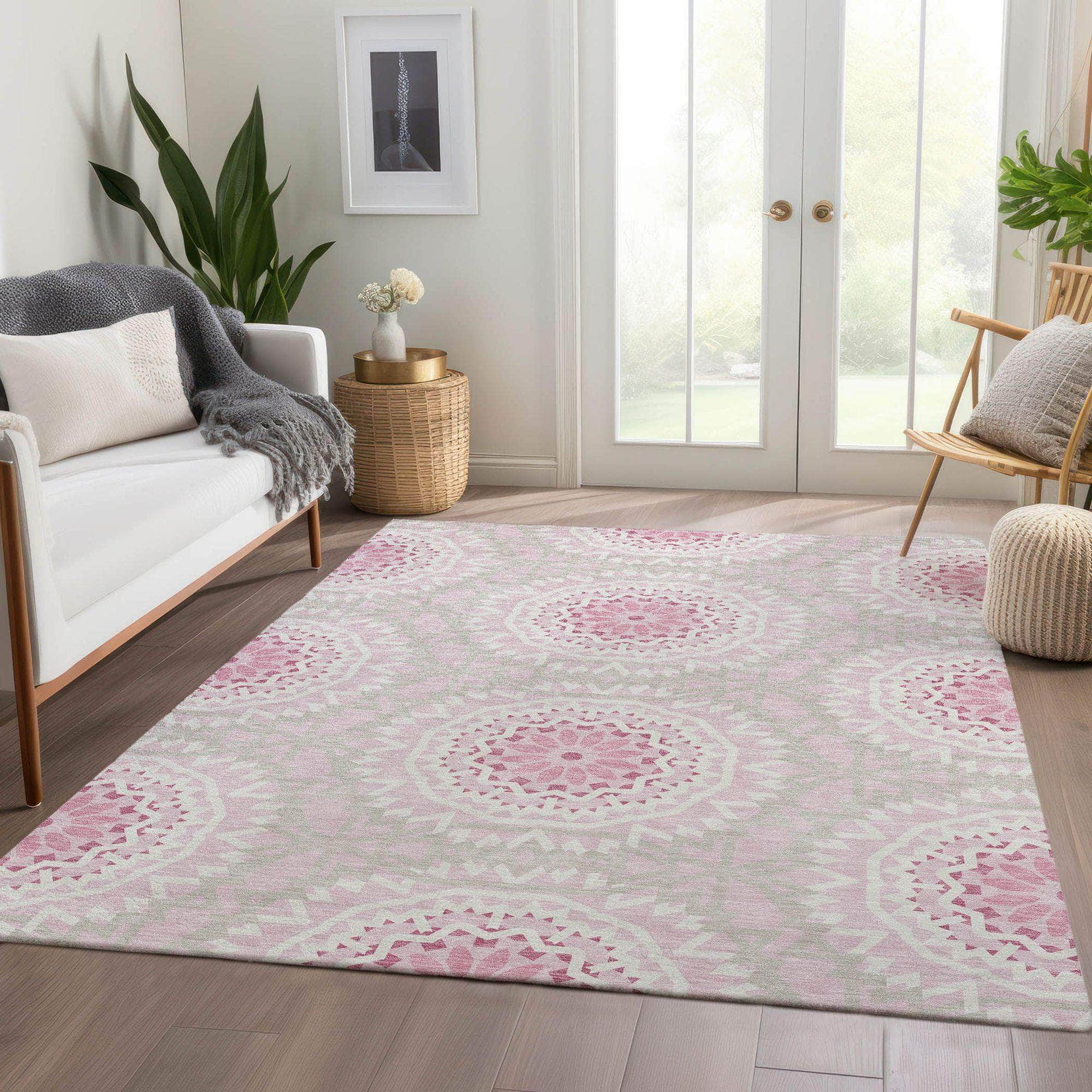Machine Made ACN619 Pink Rugs