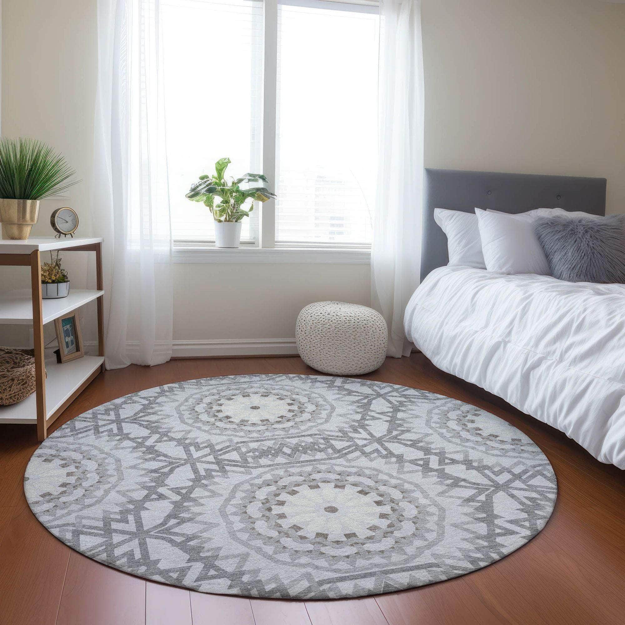 Machine Made ACN619 Silver Gray Rugs