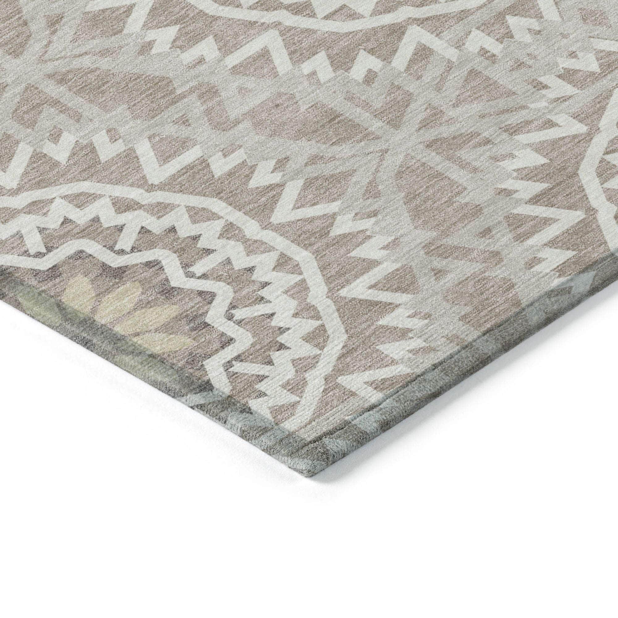 Machine Made ACN619 Taupe Brown Rugs