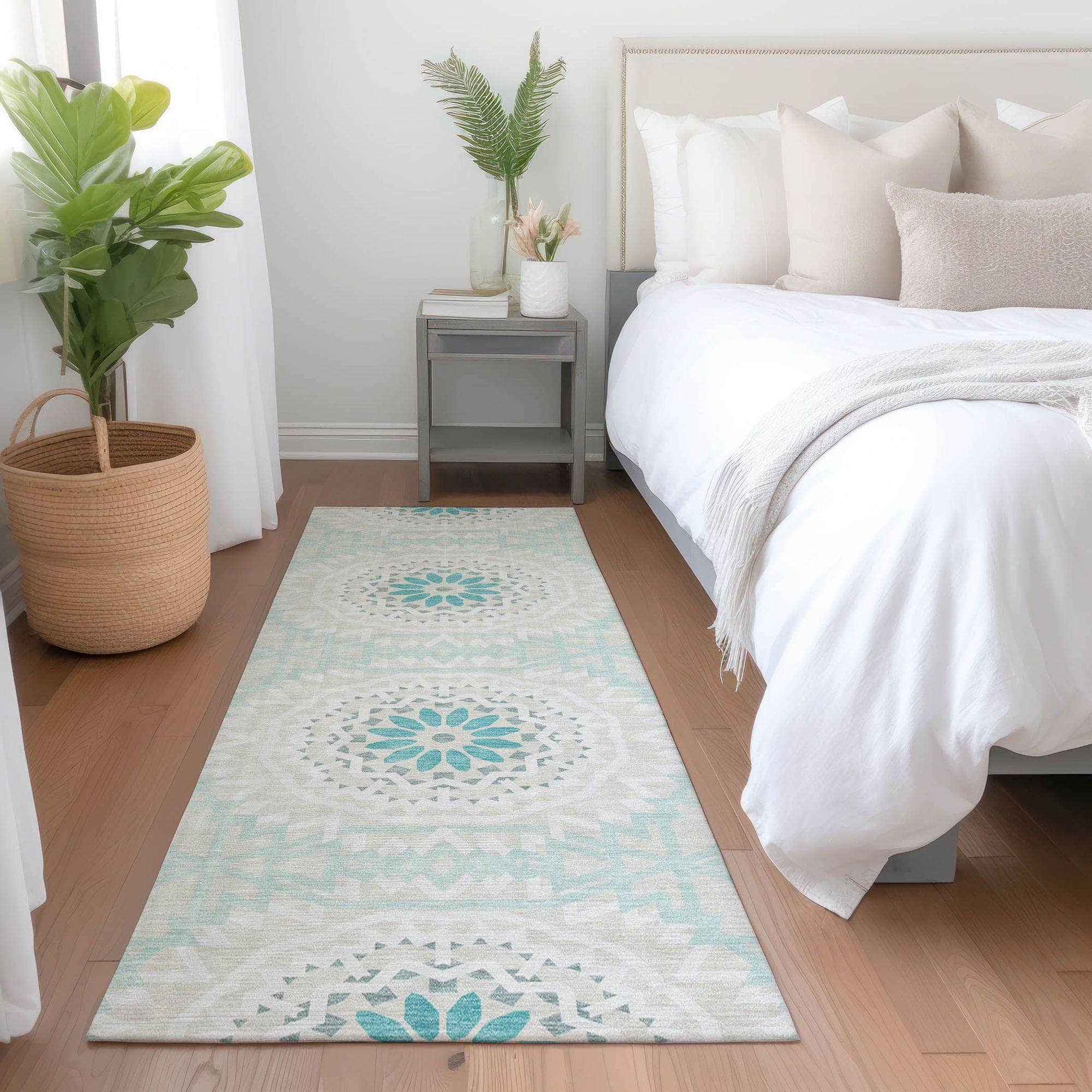 Machine Made ACN619 Teal Rugs