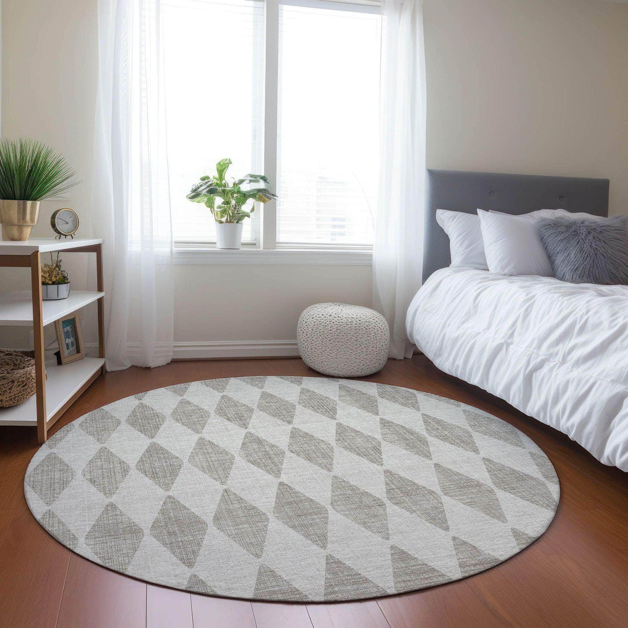 Machine Made ACN578 Beige Brown Rugs