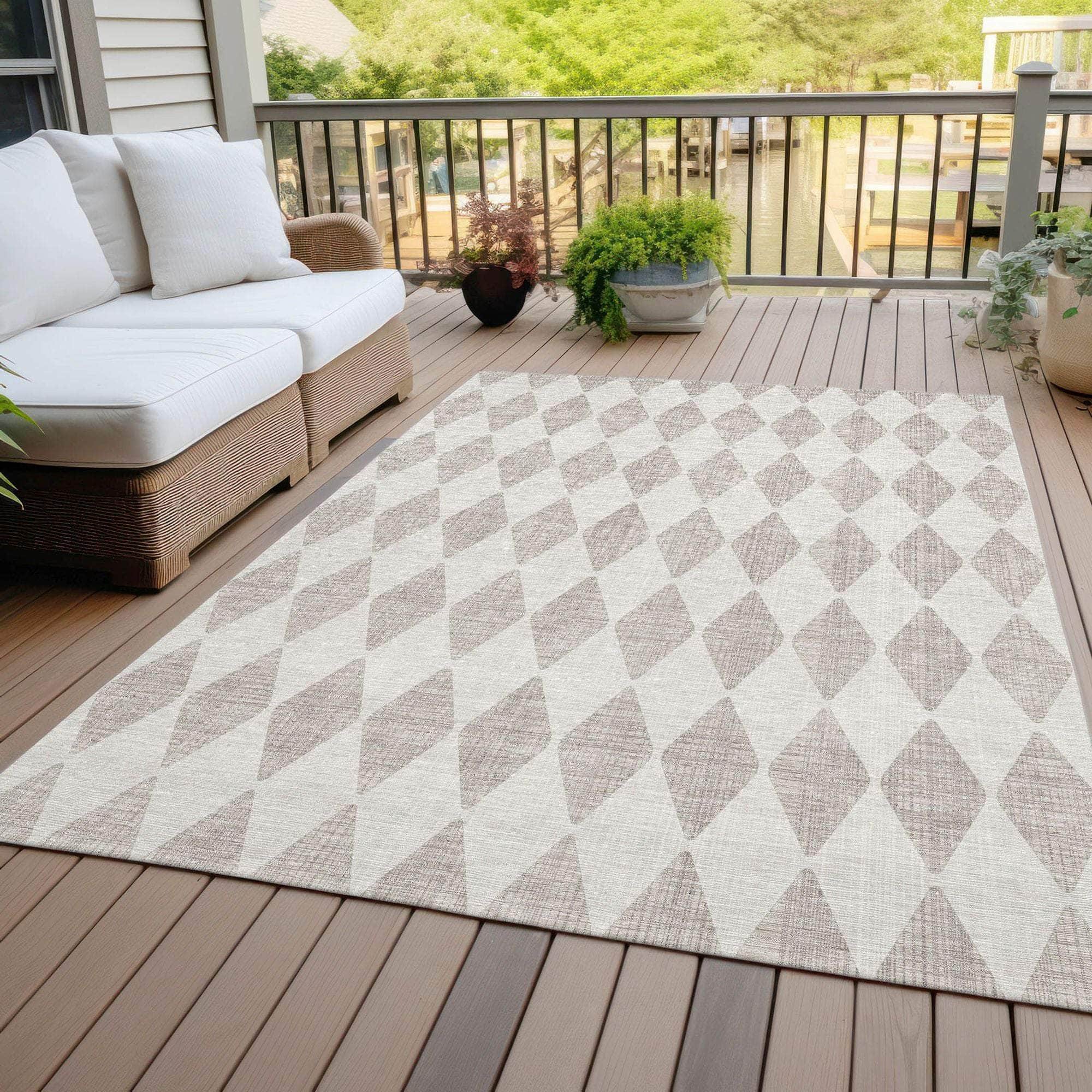 Machine Made ACN578 Beige Brown Rugs