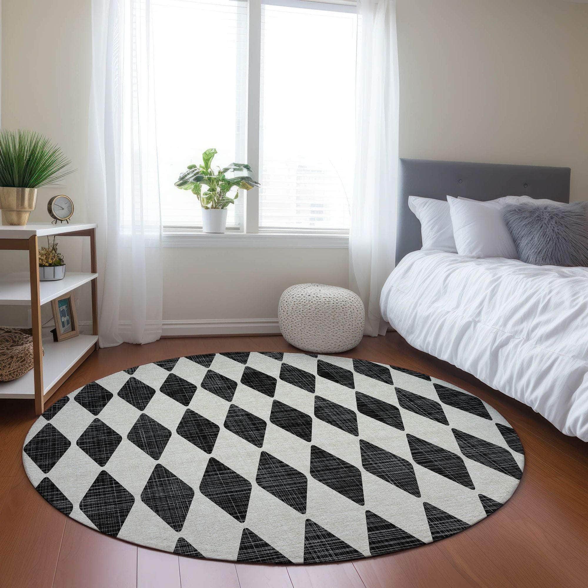 Machine Made ACN578 Black Rugs