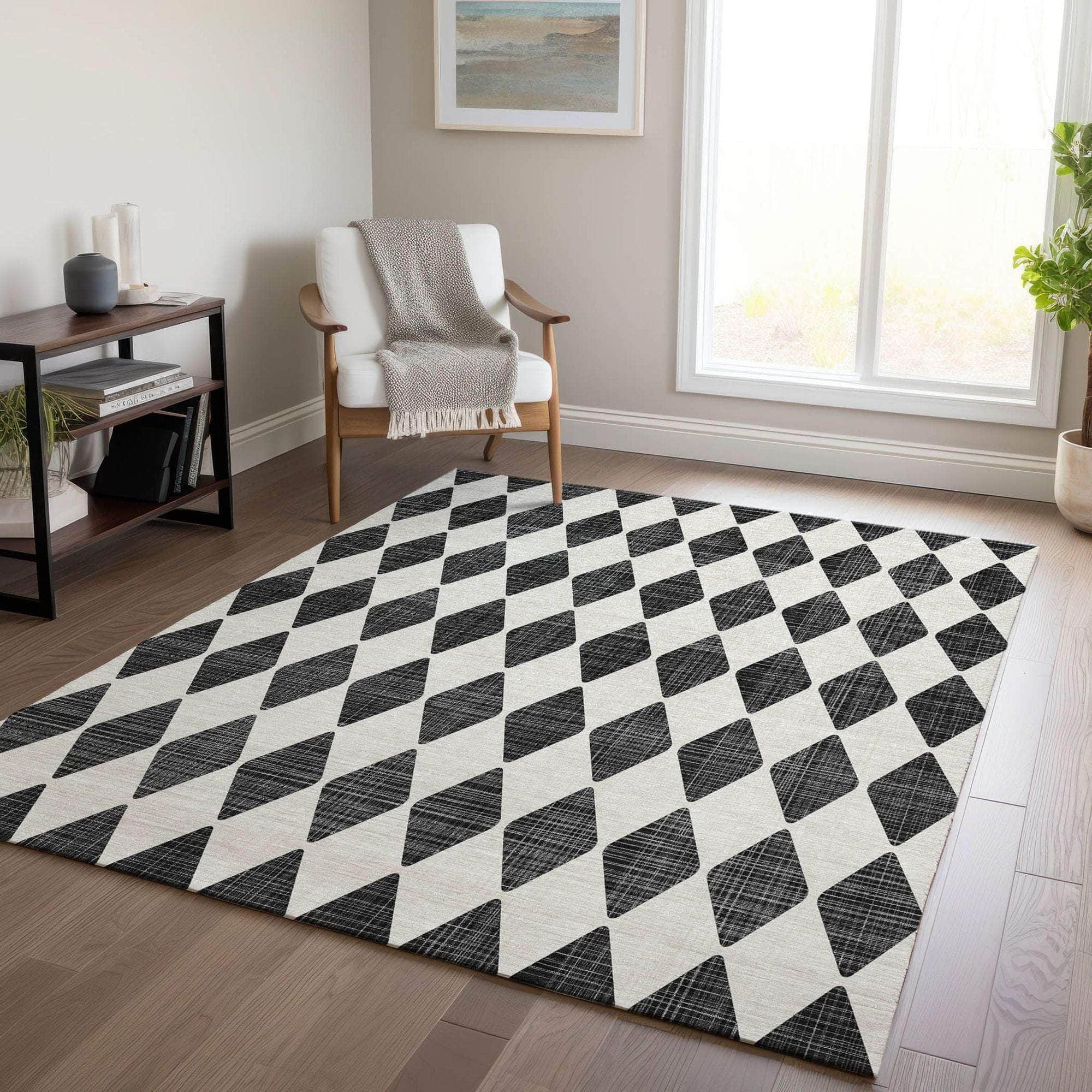 Machine Made ACN578 Black Rugs