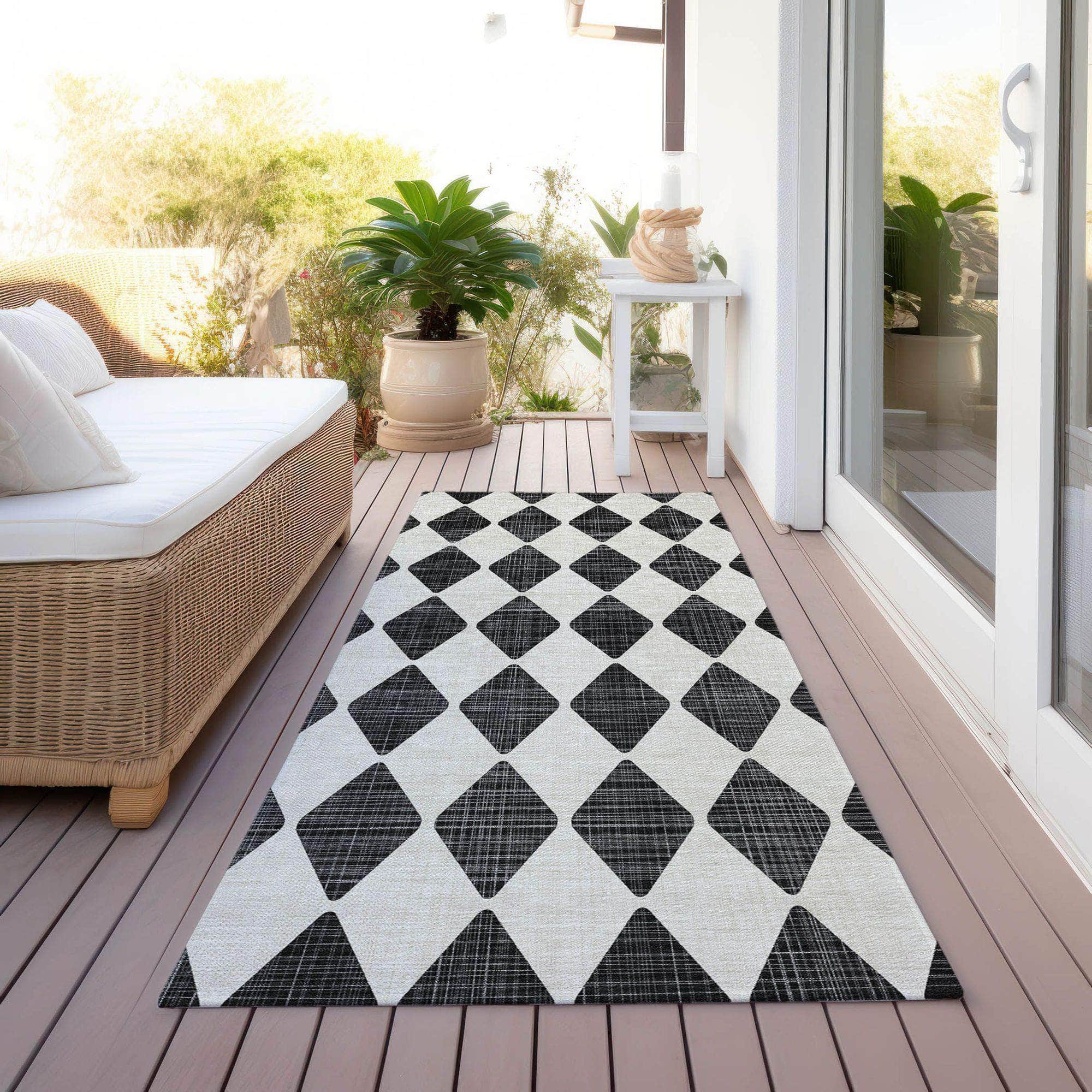 Machine Made ACN578 Black Rugs