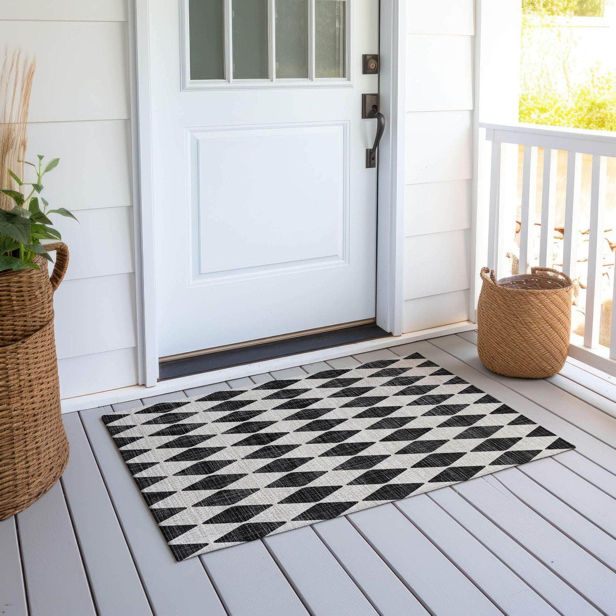Machine Made ACN578 Black Rugs