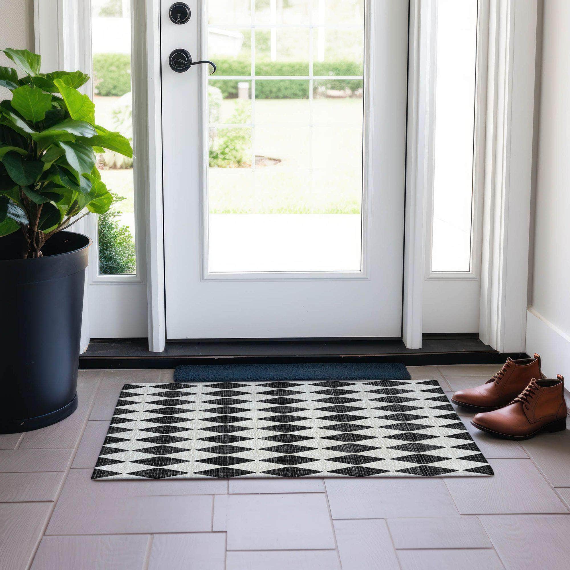 Machine Made ACN578 Black Rugs