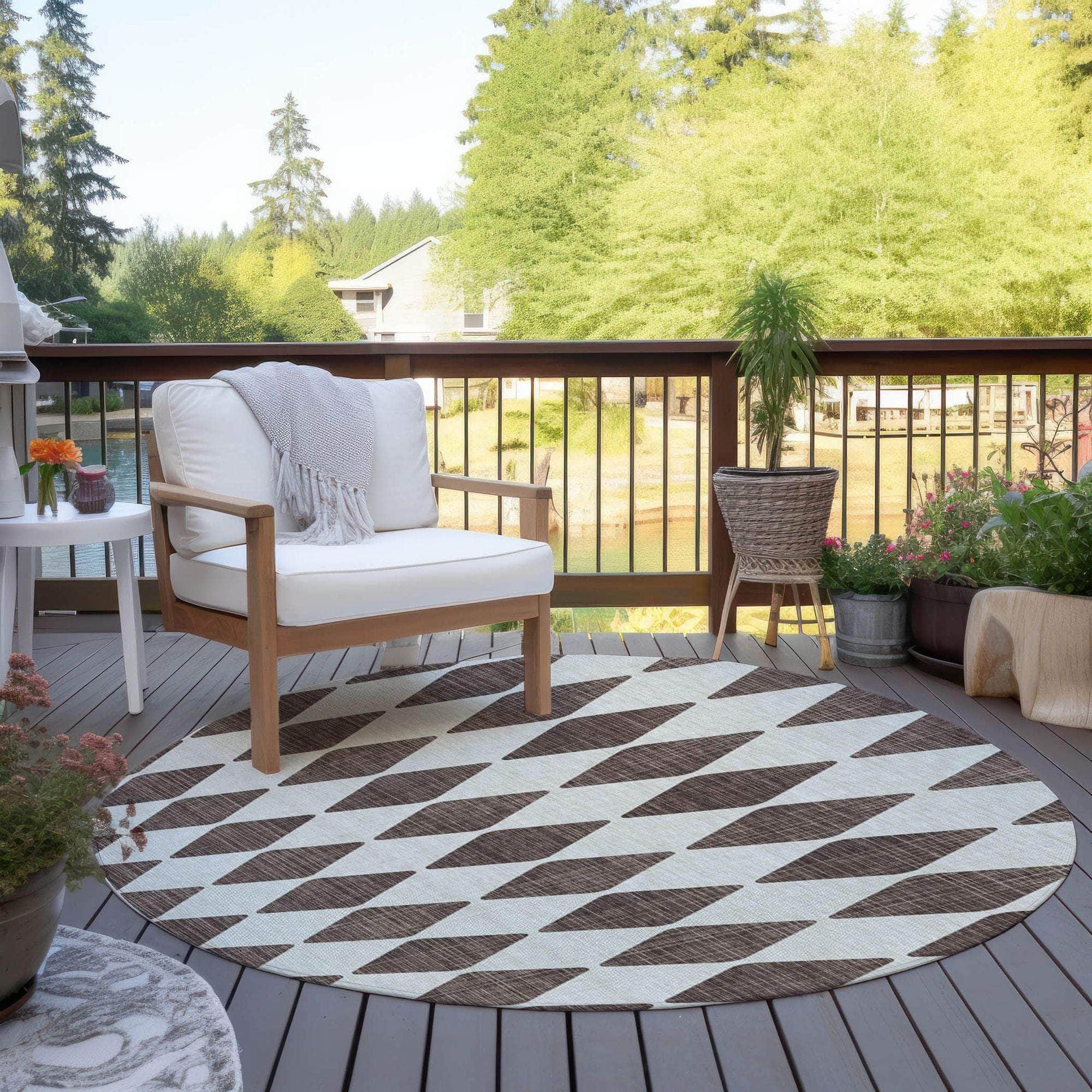 Machine Made ACN578 Brown Rugs