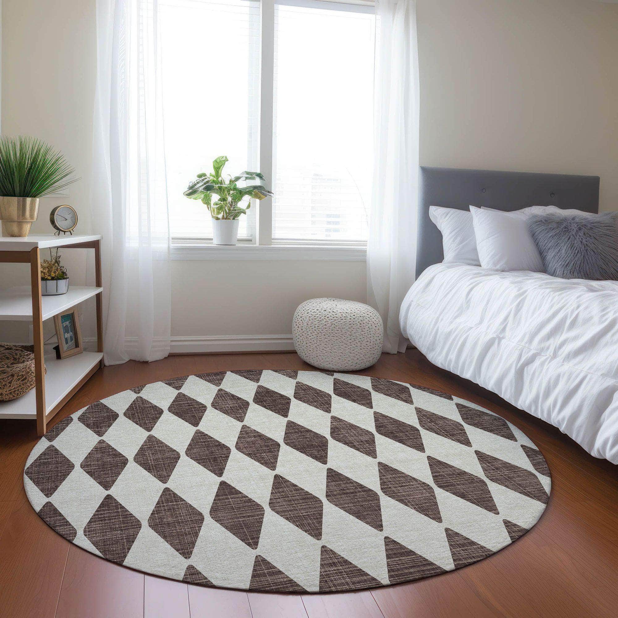 Machine Made ACN578 Brown Rugs