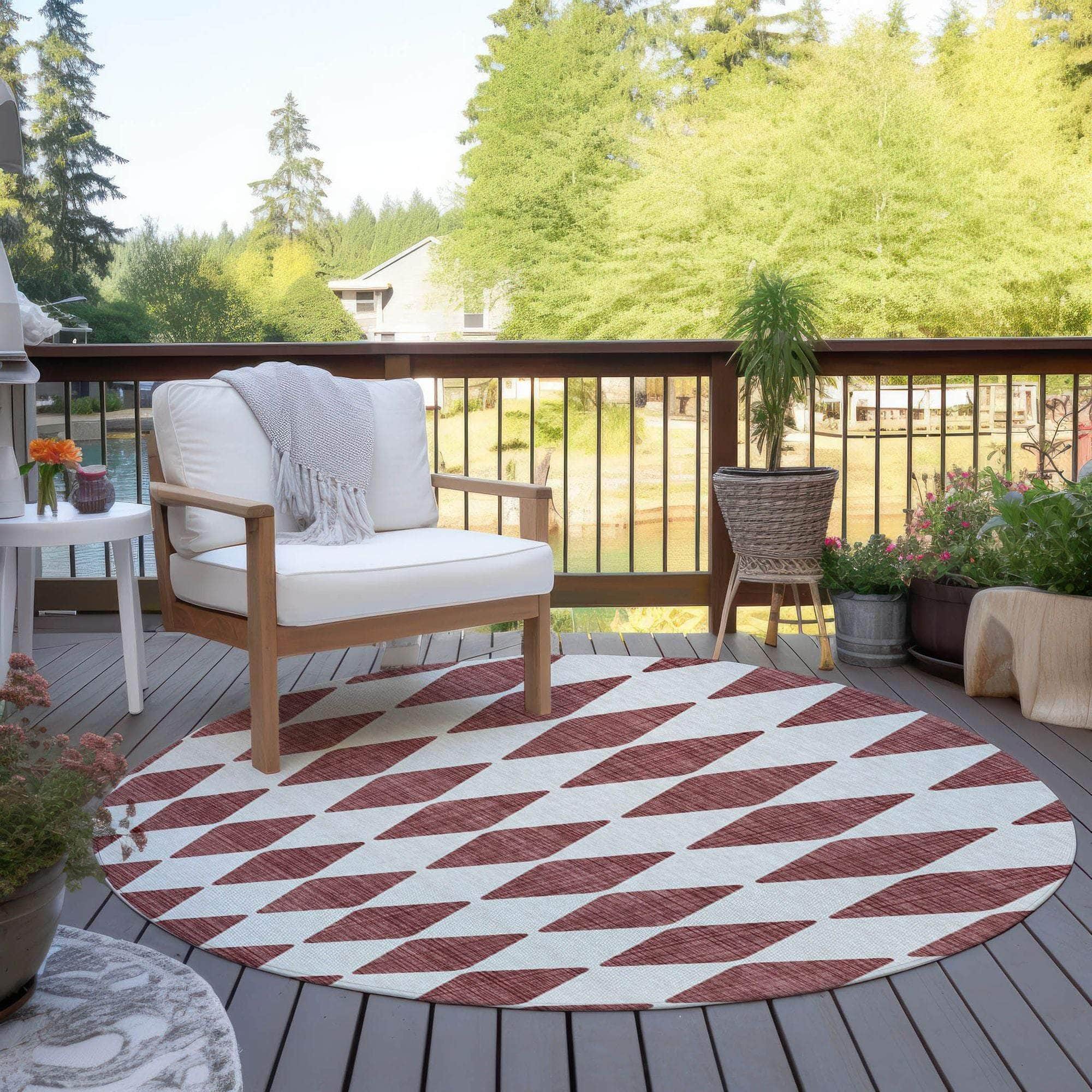 Machine Made ACN578 Burgundy Red Rugs