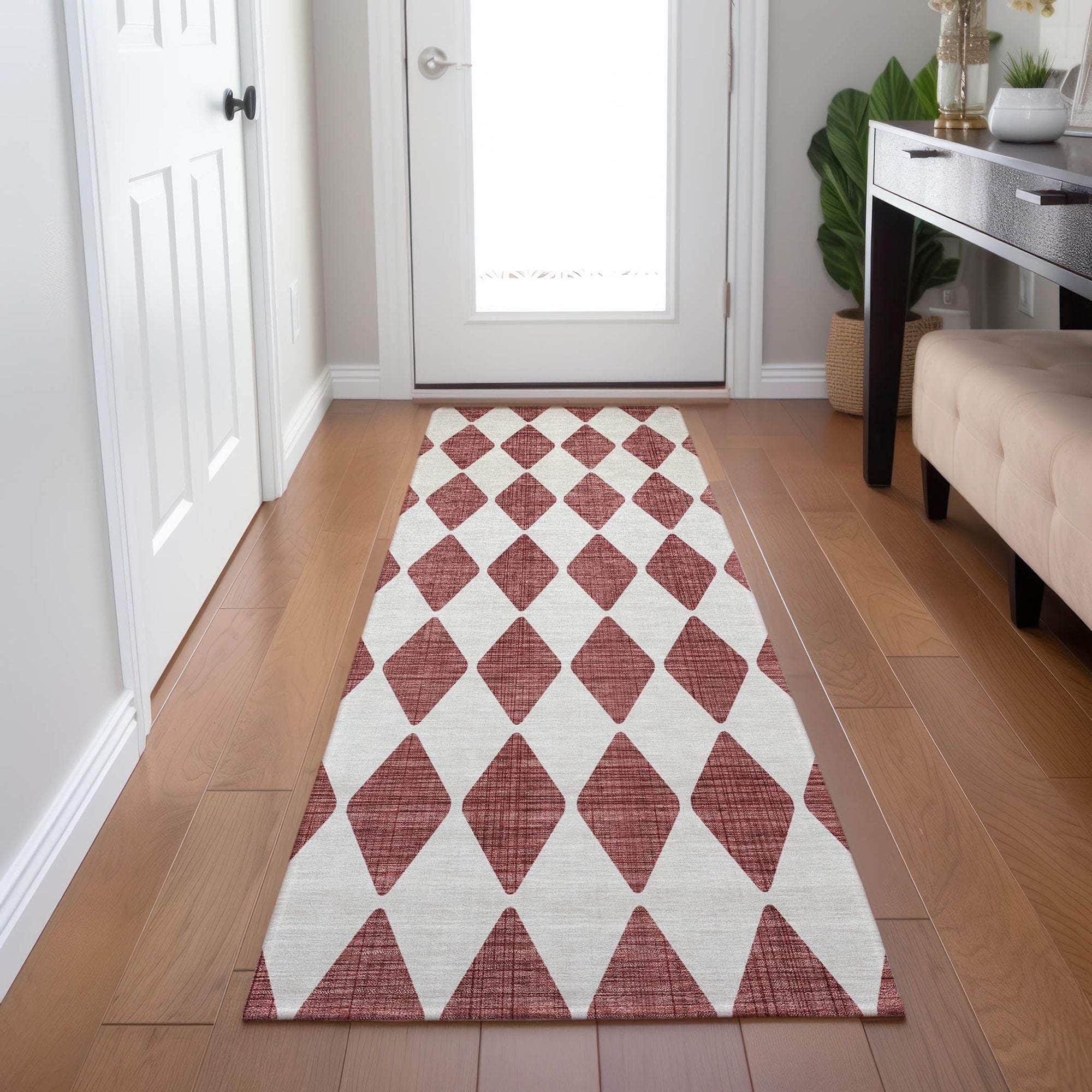 Machine Made ACN578 Burgundy Red Rugs