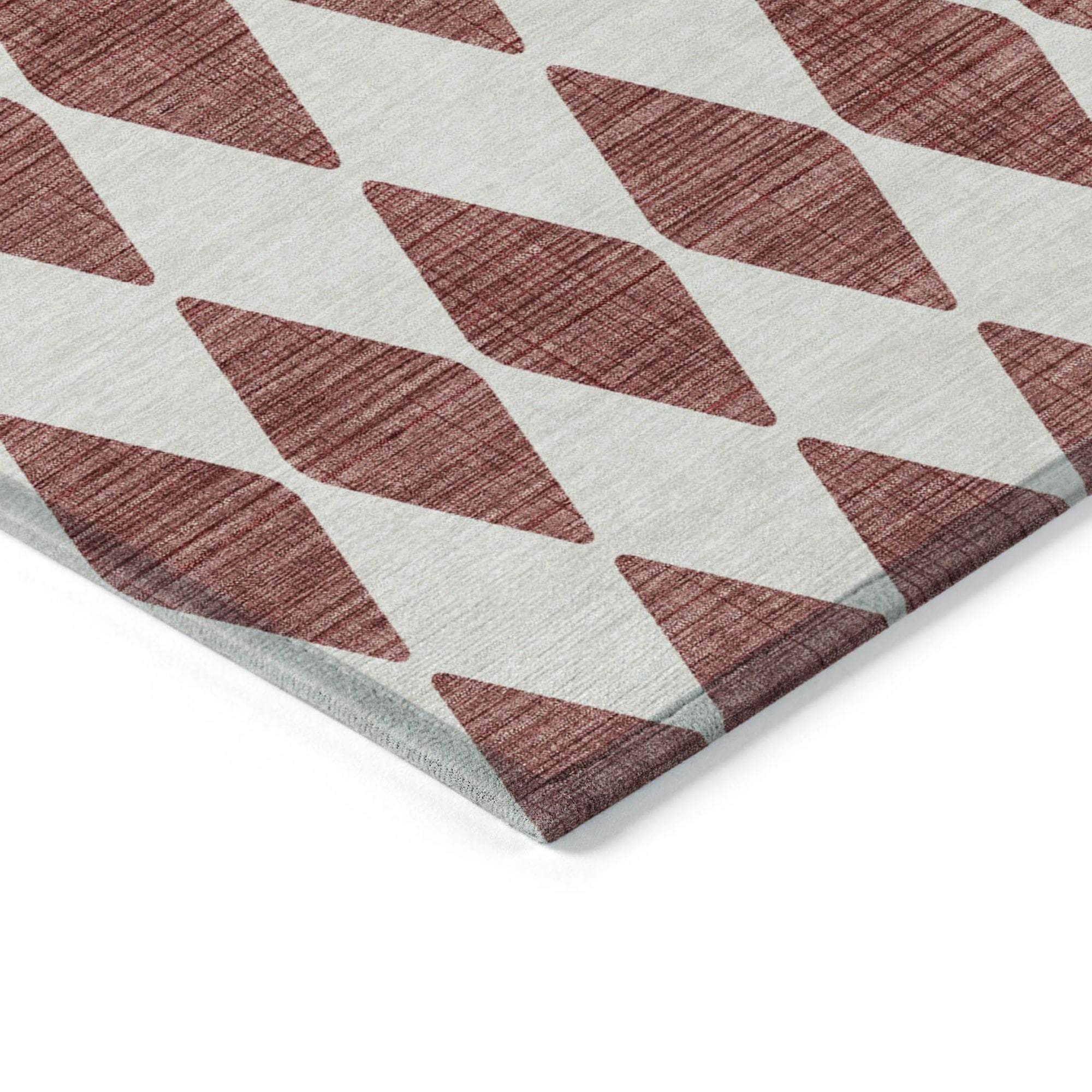 Machine Made ACN578 Burgundy Red Rugs