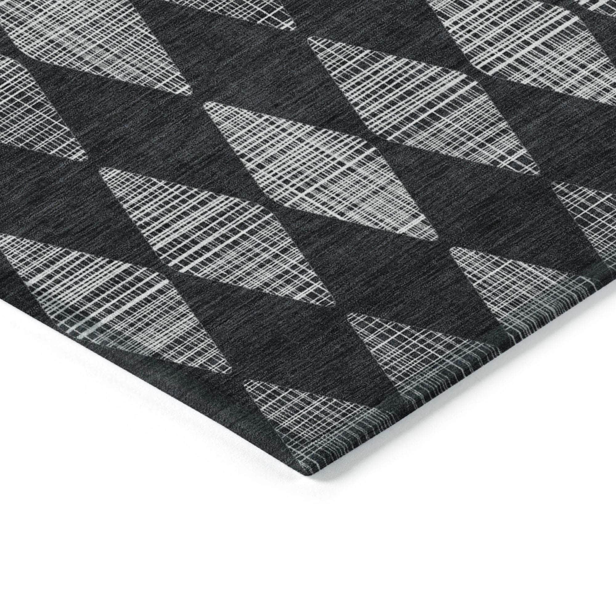 Machine Made ACN578 Charcoal Gray Rugs