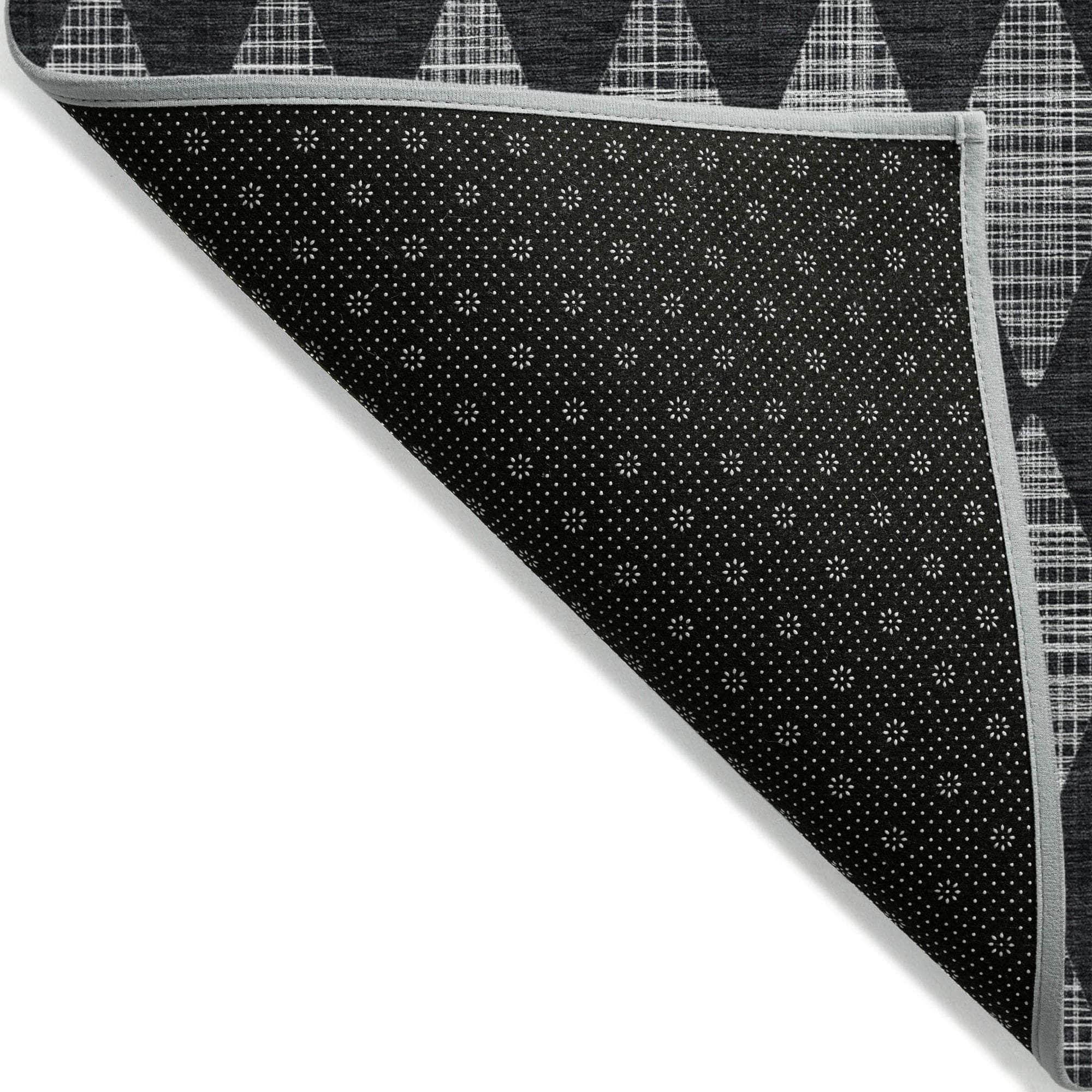 Machine Made ACN578 Charcoal Gray Rugs