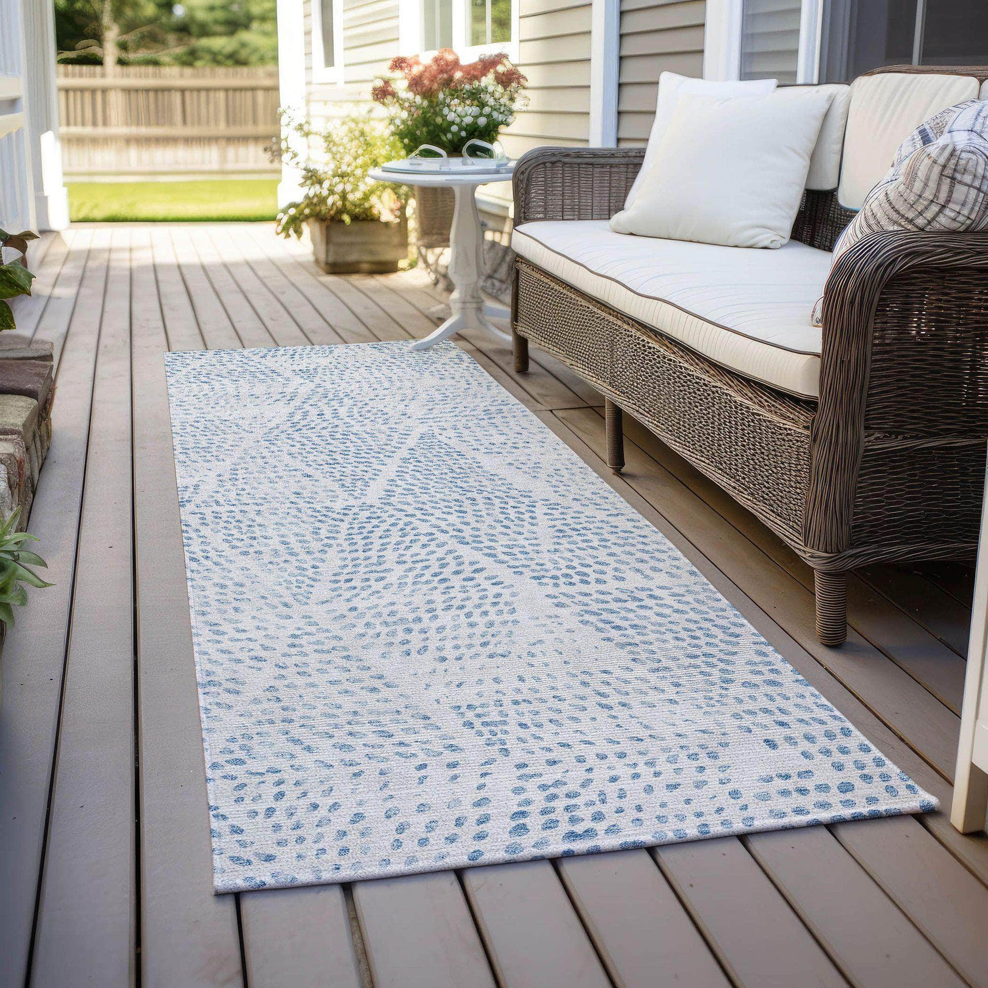 Machine Made ACN591 Denim Blue Rugs
