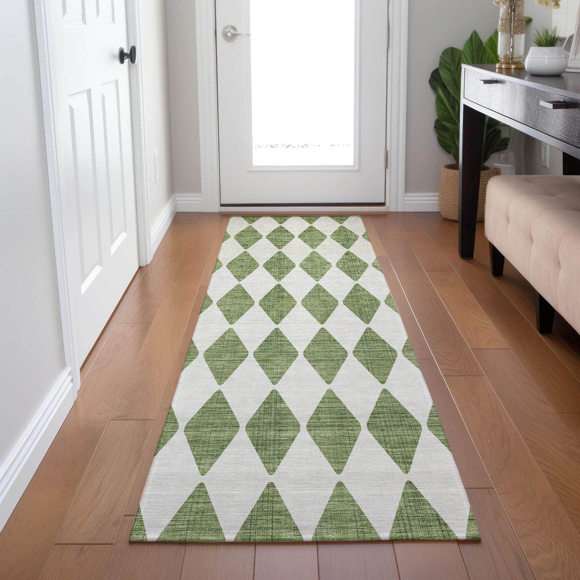 Machine Made ACN578 Green Rugs