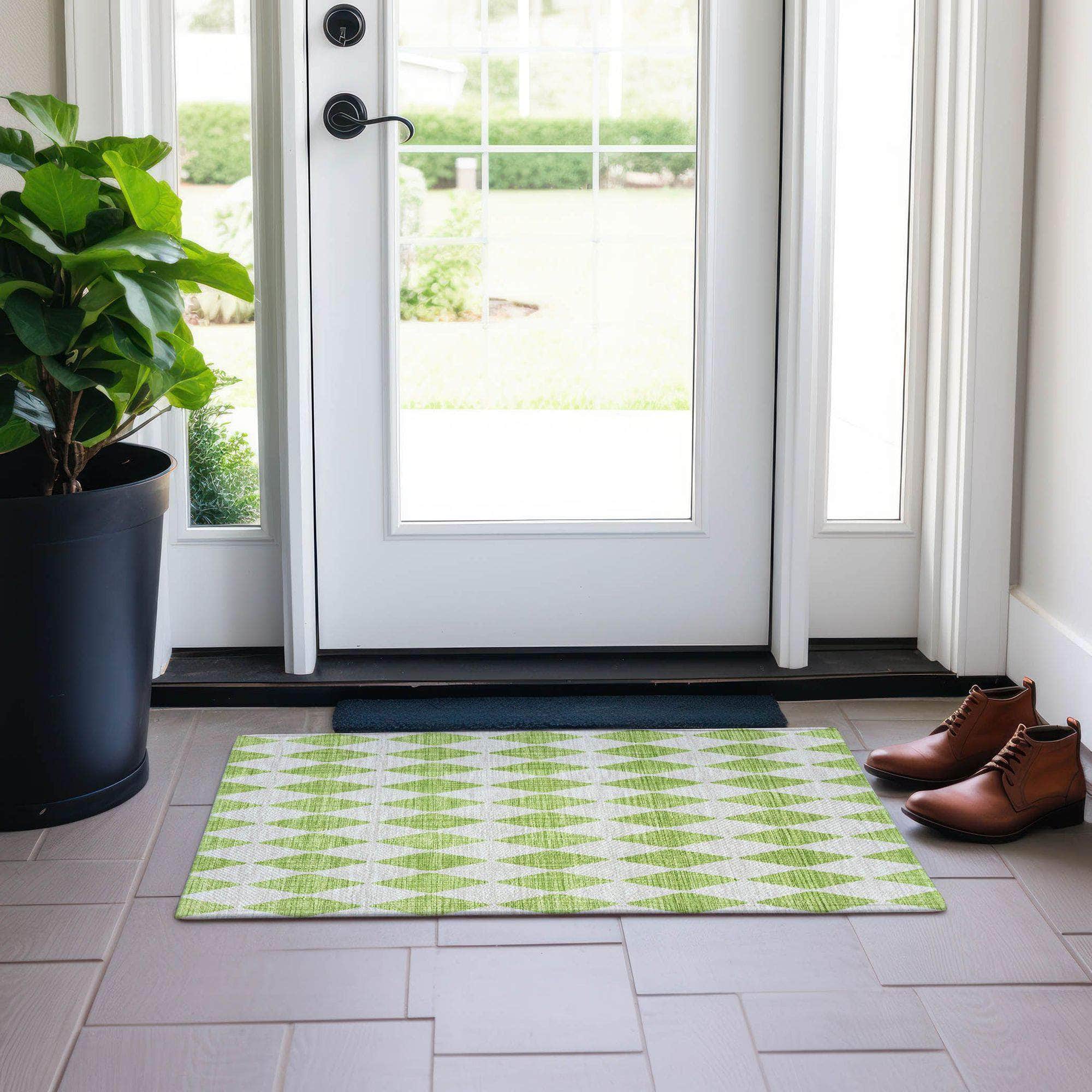 Machine Made ACN578 Lime Green Rugs