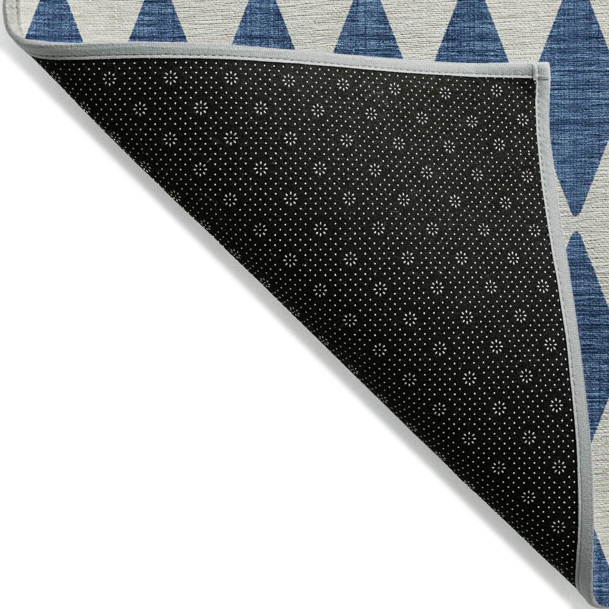 Machine Made ACN578 Navy Blue Rugs
