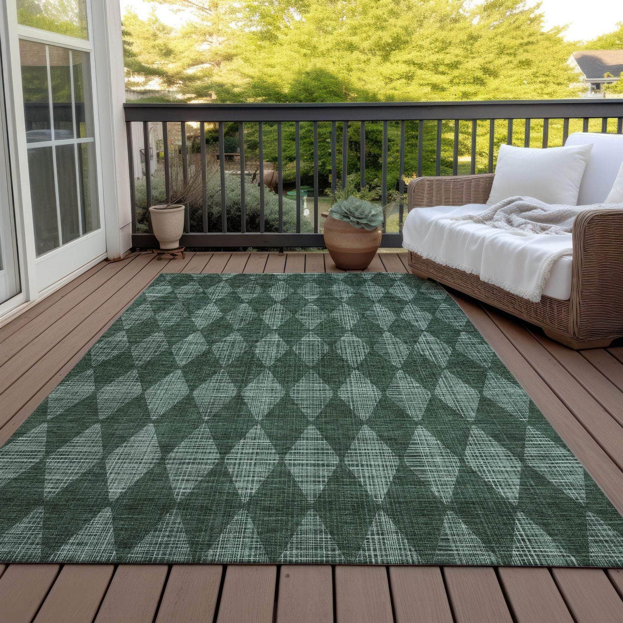 Machine Made ACN578 Olive Green Rugs