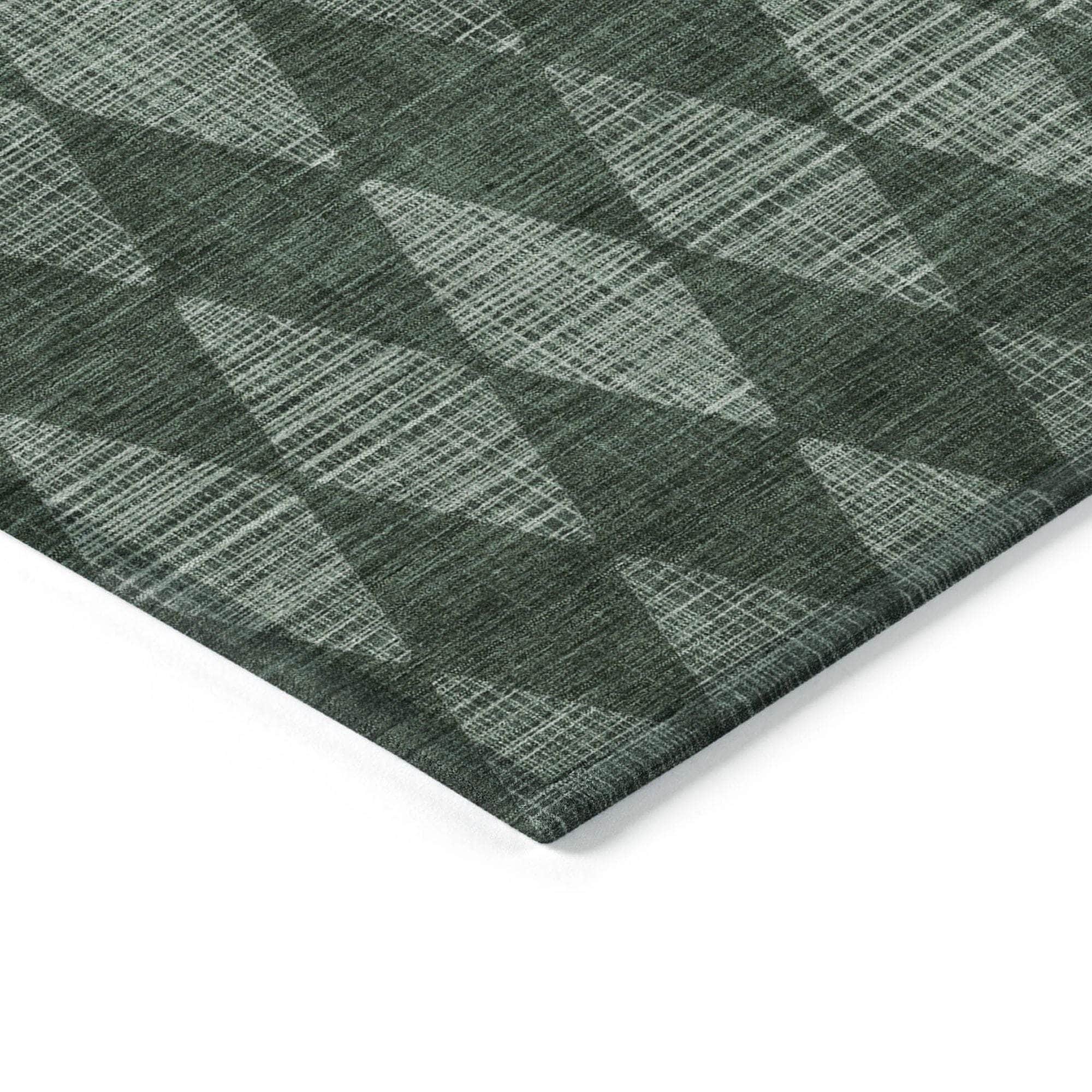 Machine Made ACN578 Olive Green Rugs