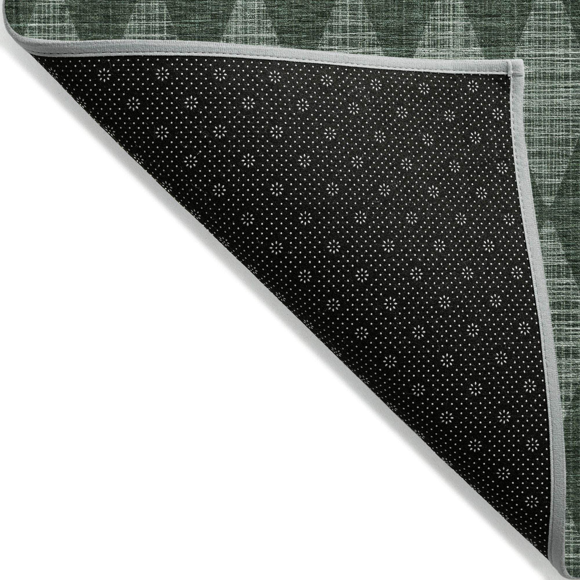 Machine Made ACN578 Olive Green Rugs
