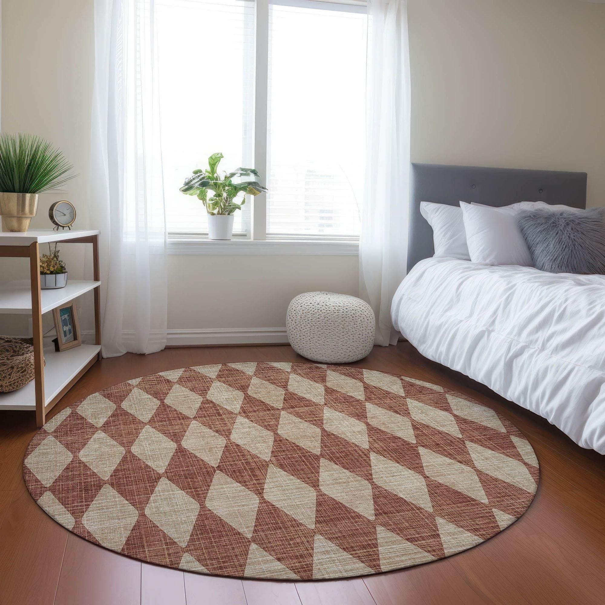 Machine Made ACN578 Paprika Orange Rugs