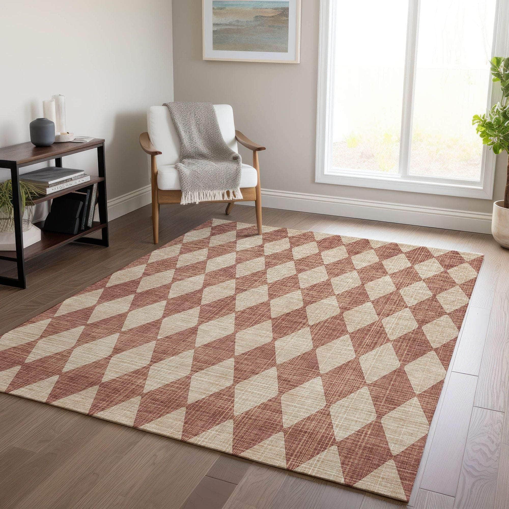 Machine Made ACN578 Paprika Orange Rugs