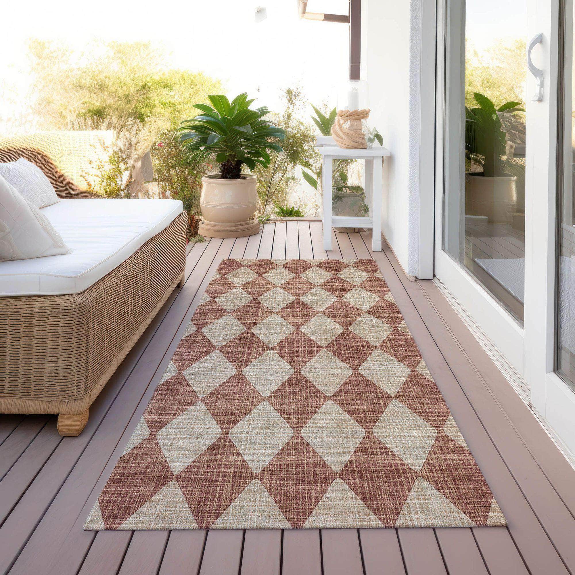 Machine Made ACN578 Paprika Orange Rugs