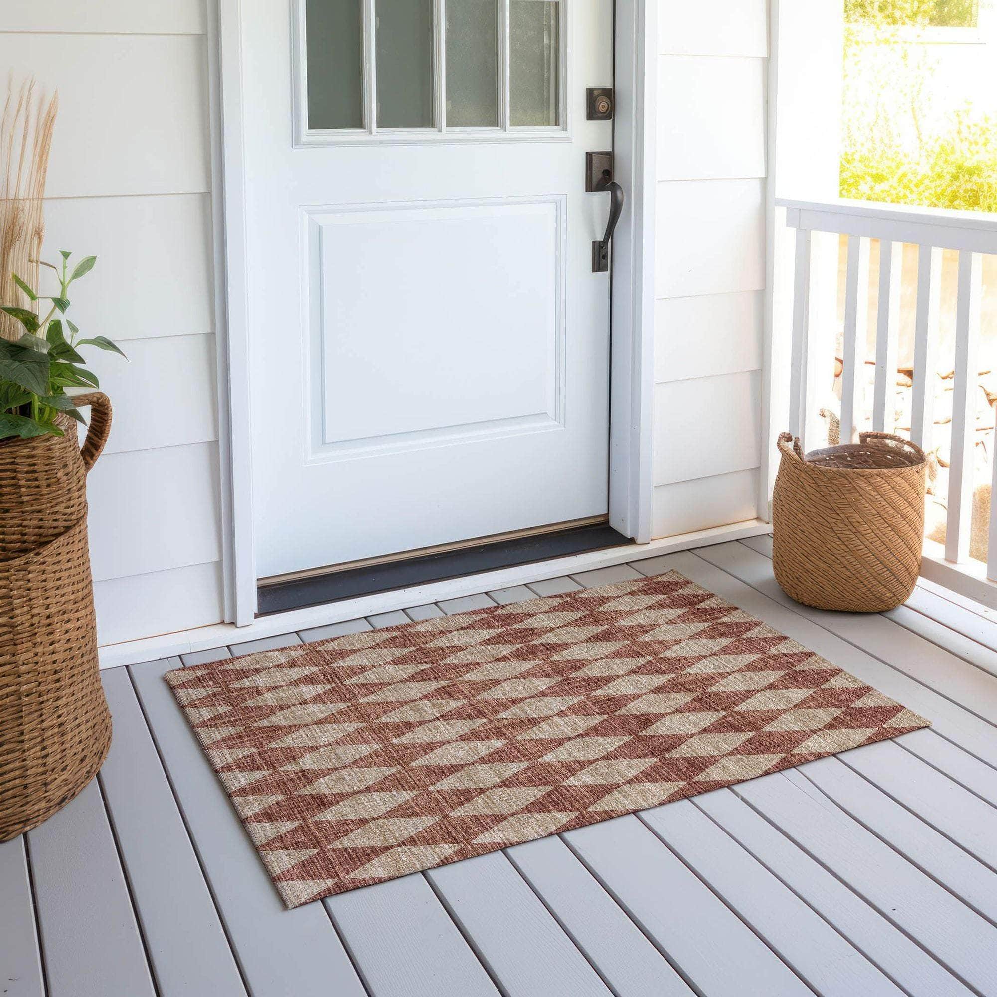Machine Made ACN578 Paprika Orange Rugs