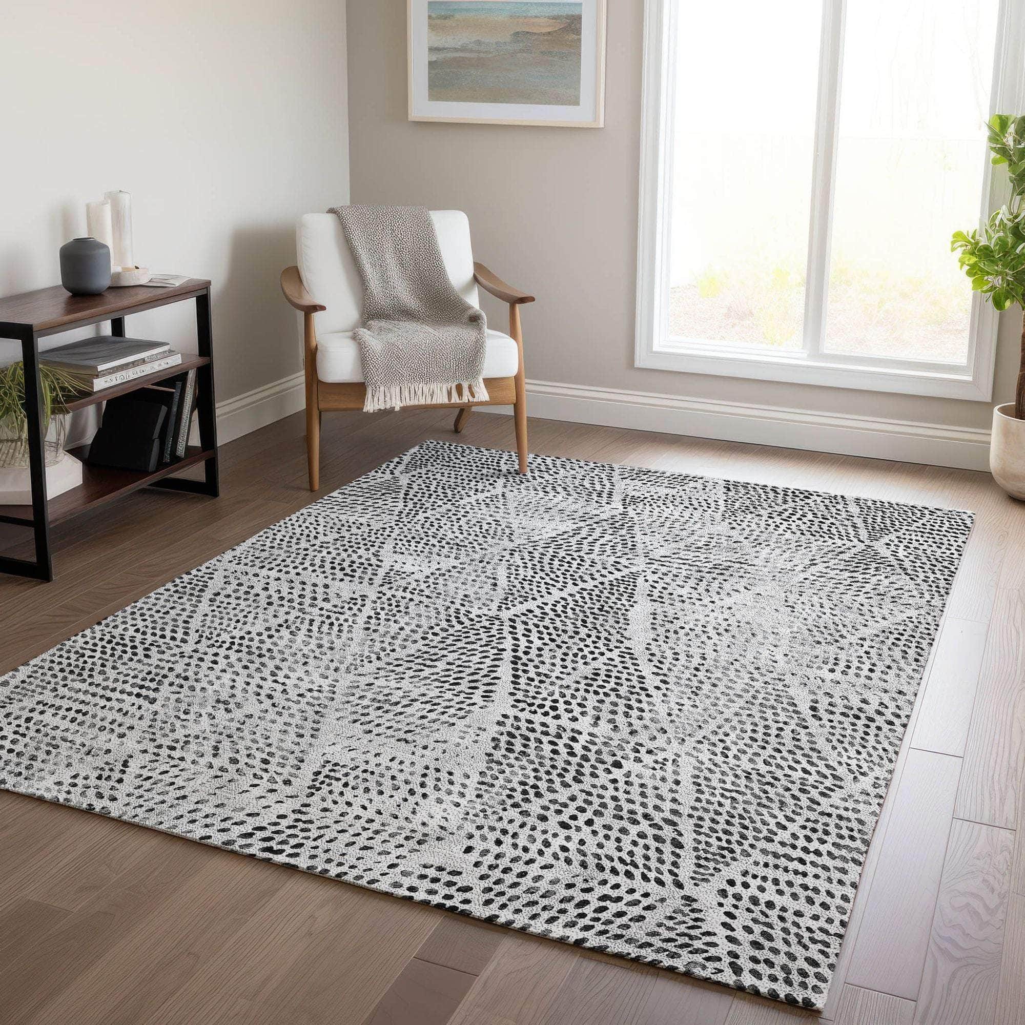 Machine Made ACN591 Pewter Gray Rugs