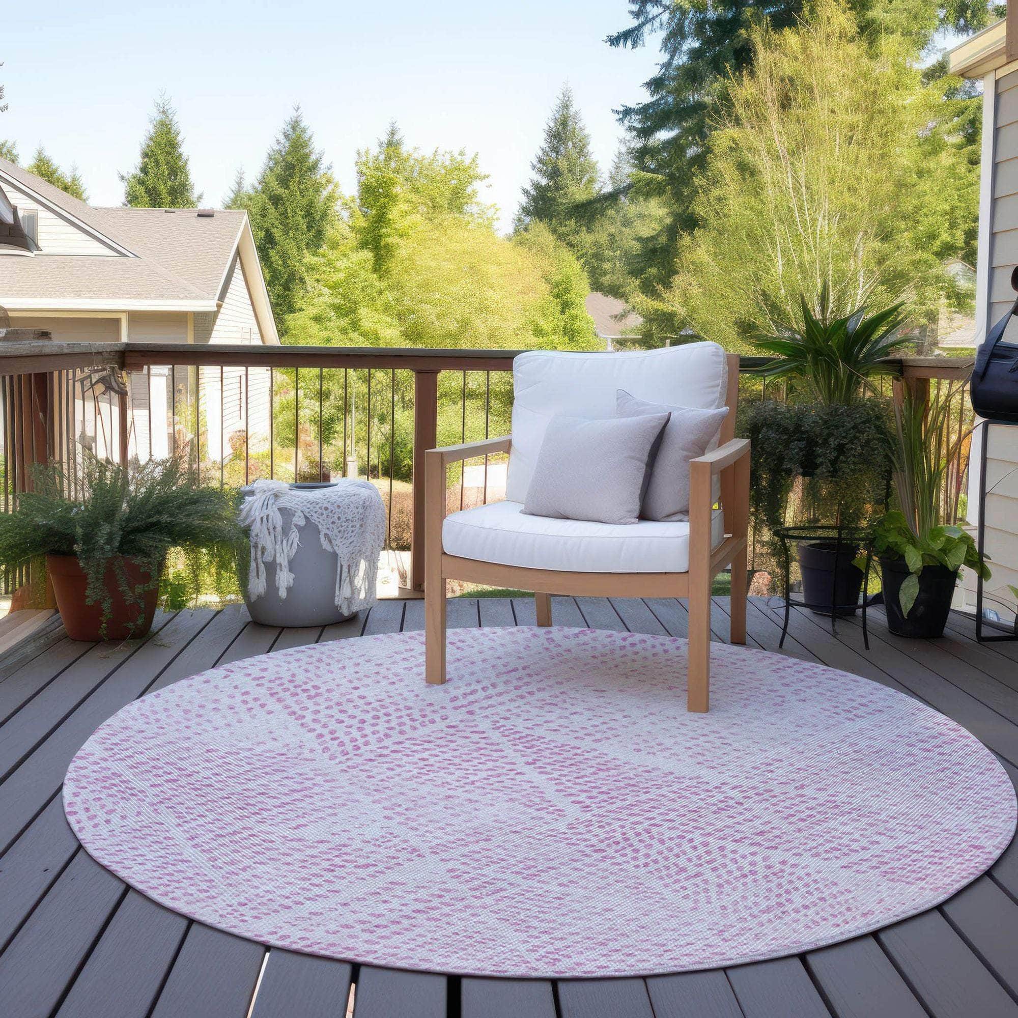 Machine Made ACN591 Pink Rugs