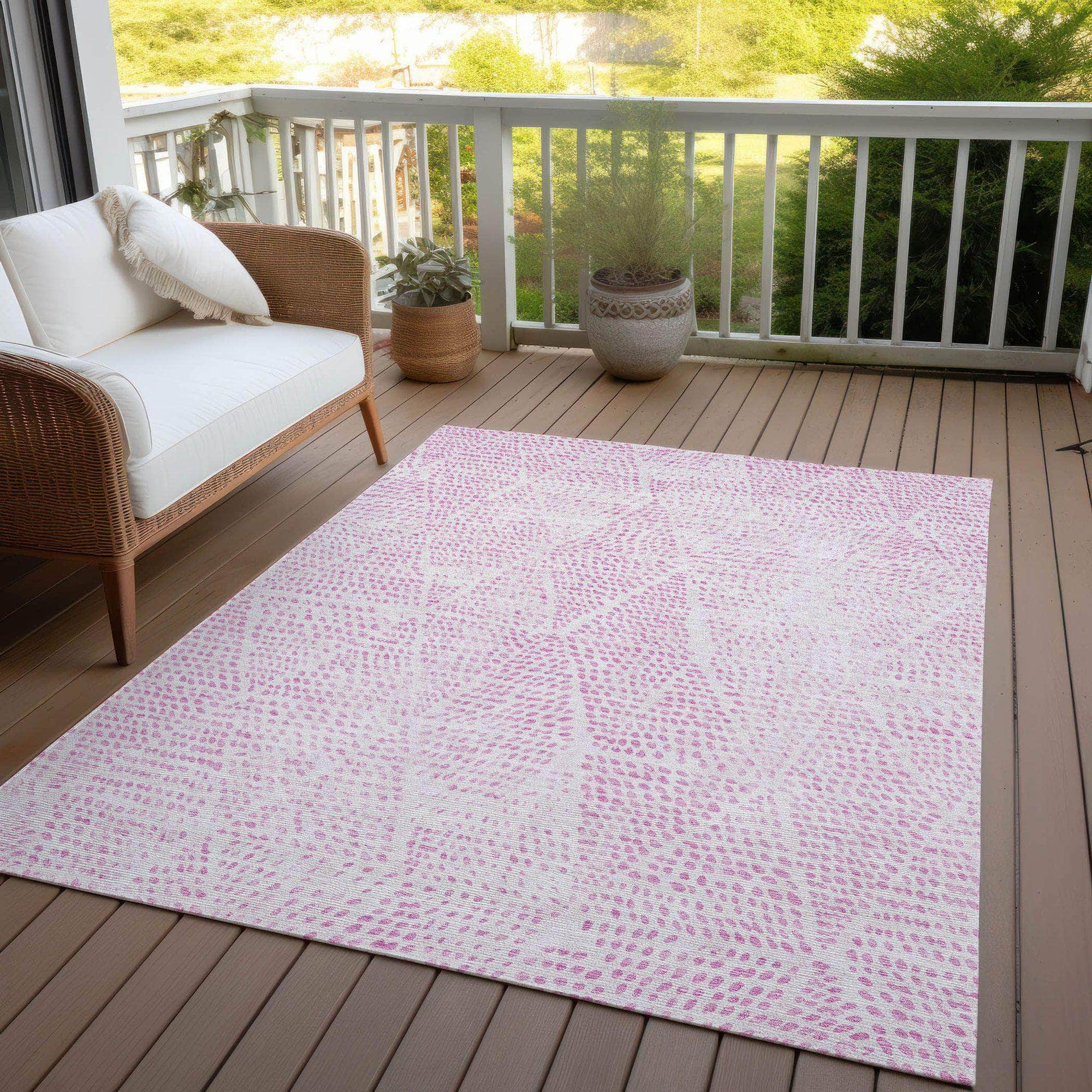 Machine Made ACN591 Pink Rugs
