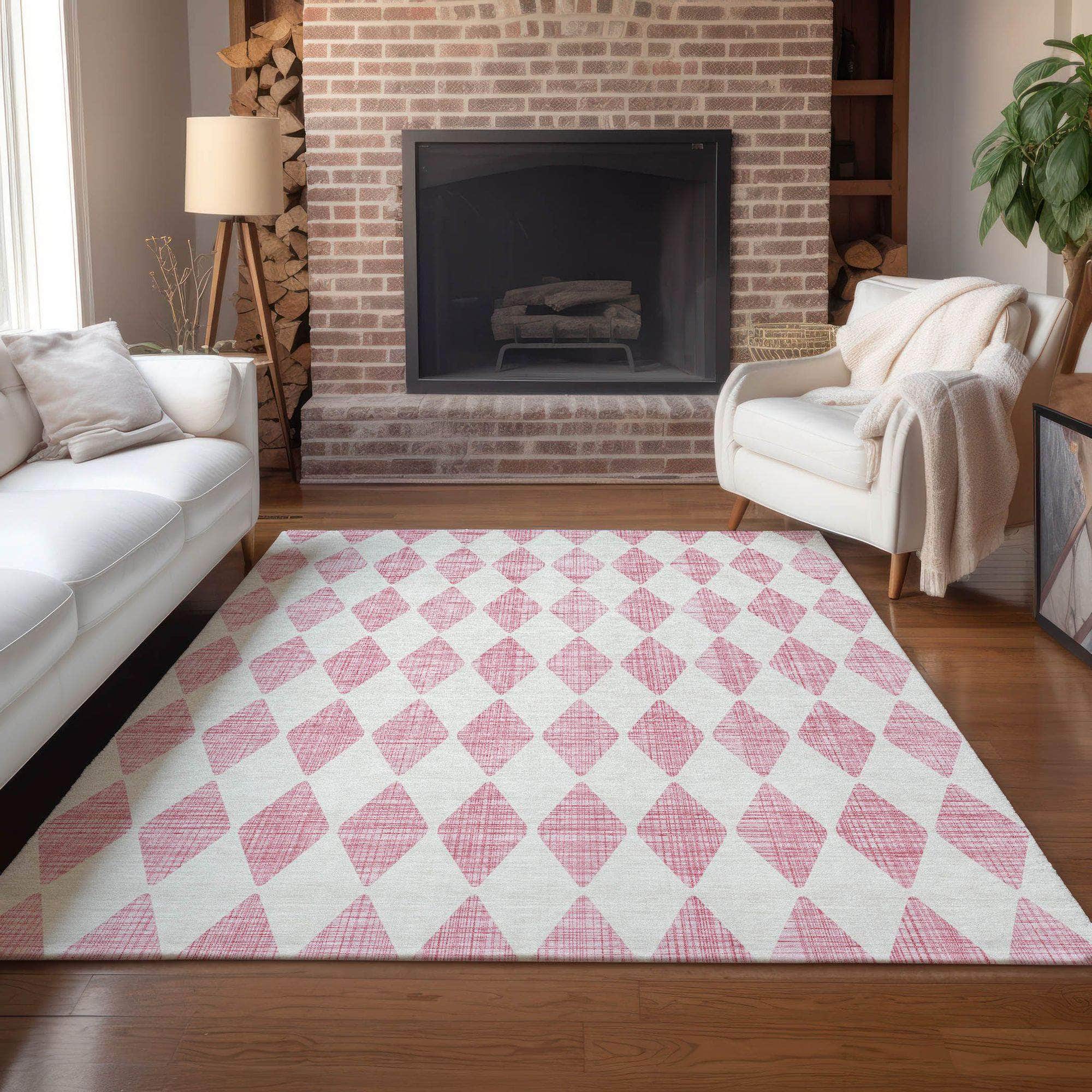 Machine Made ACN578 Pink Rugs