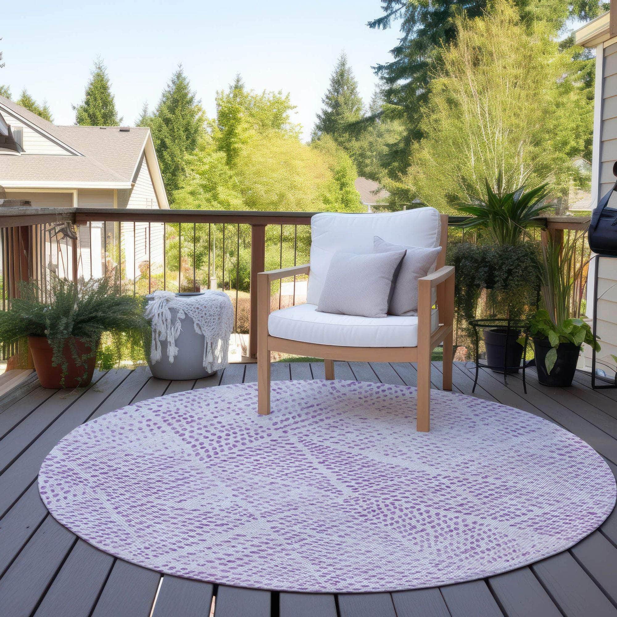 Machine Made ACN591 Purple Rugs