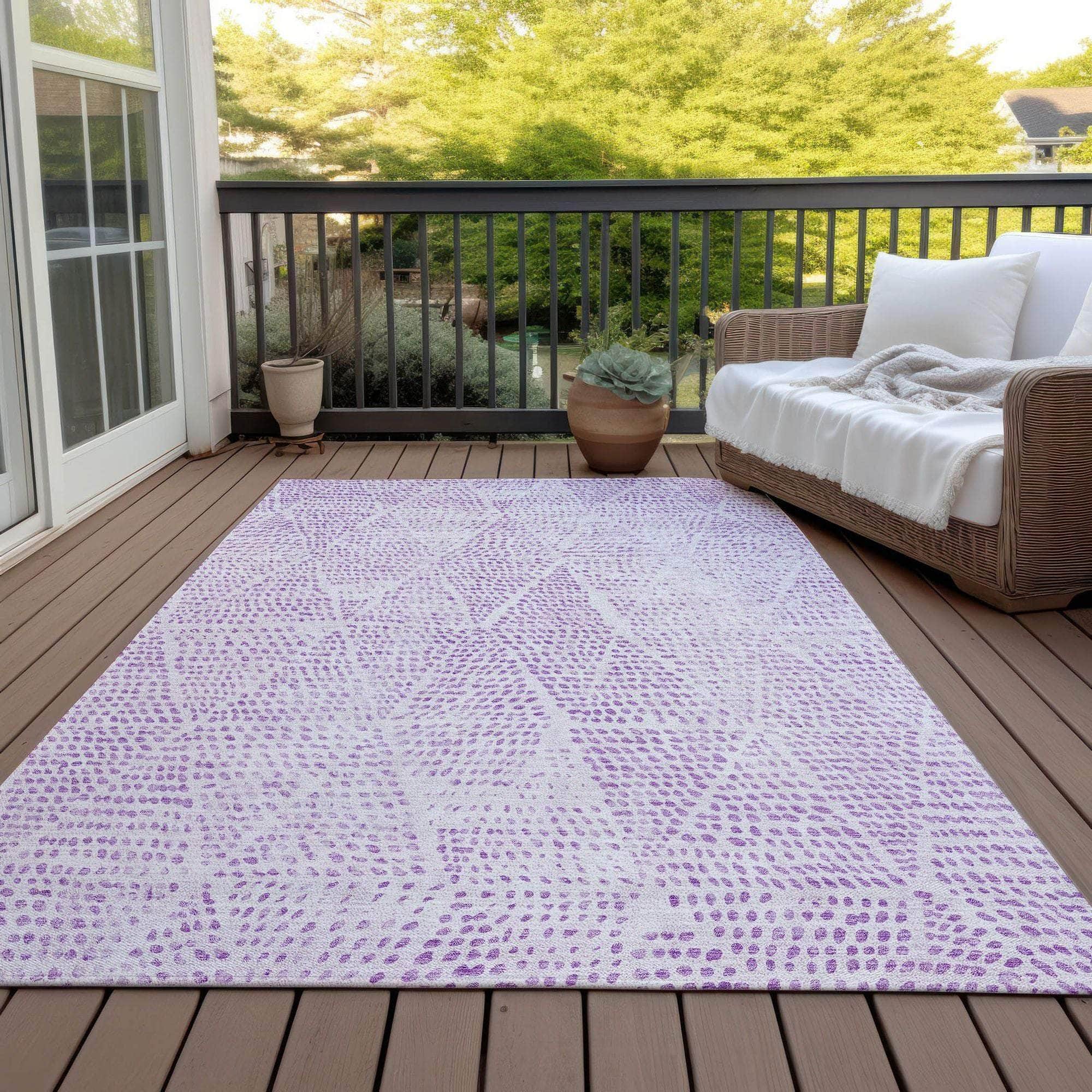 Machine Made ACN591 Purple Rugs